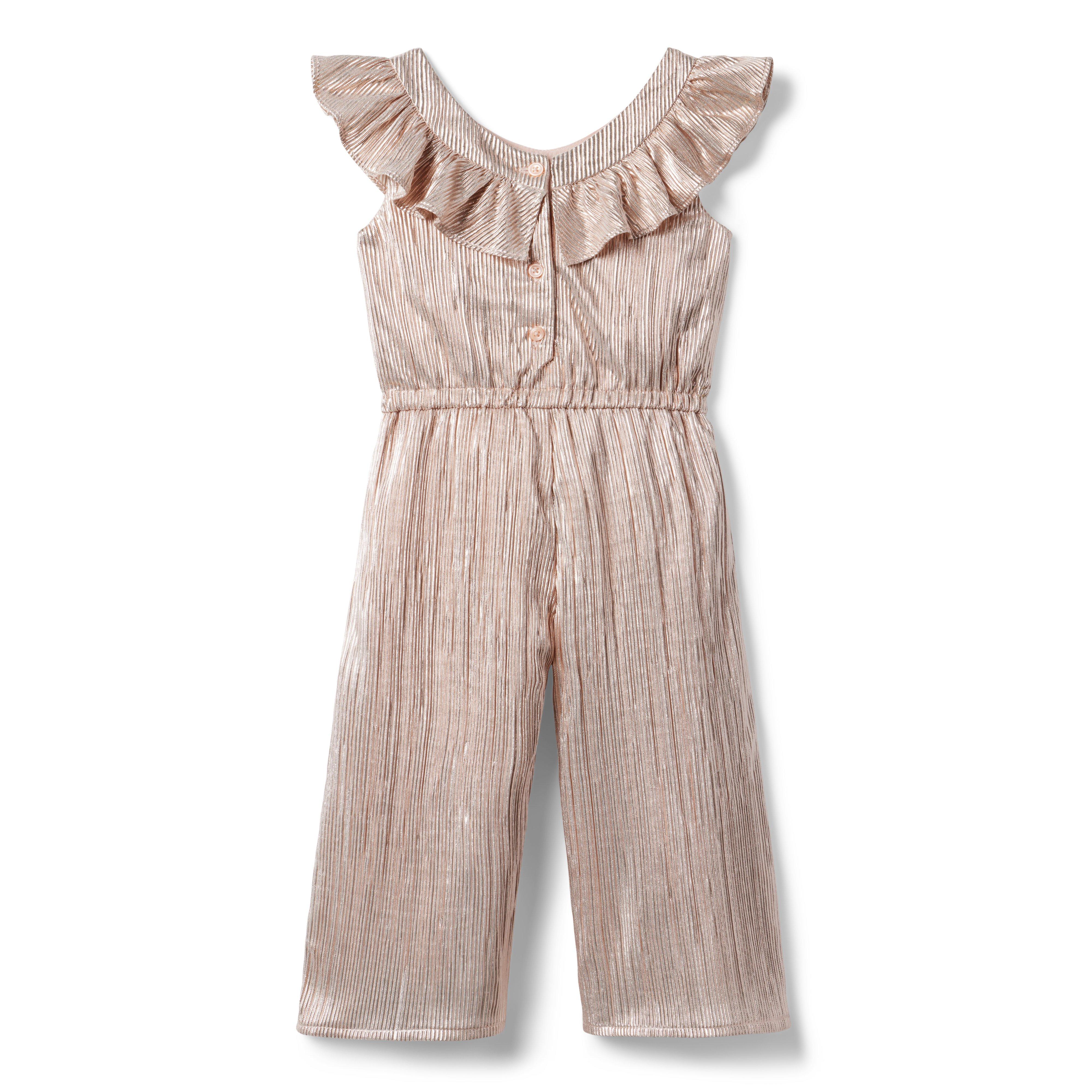 Metallic Plisse Ruffle Jumpsuit image number 1
