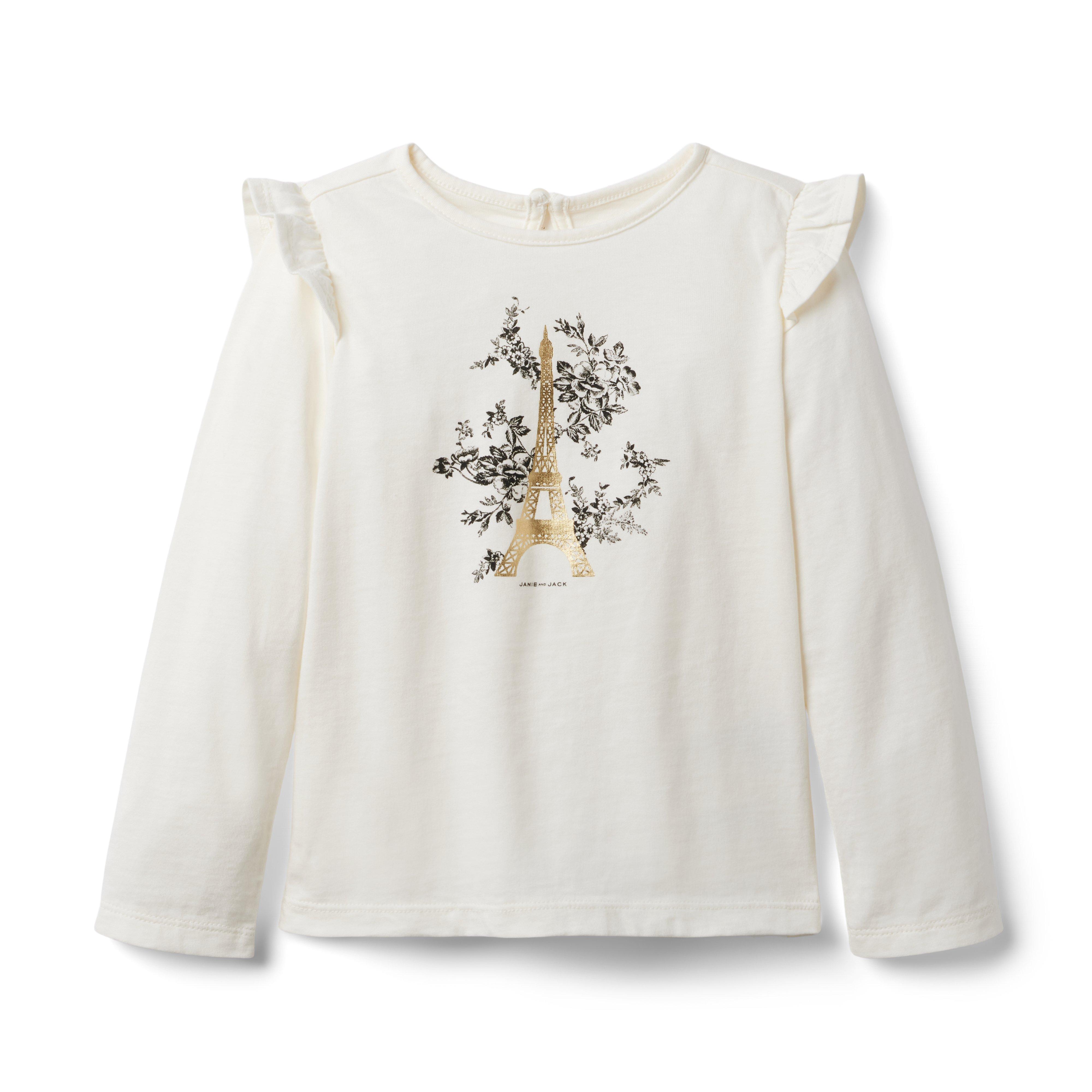 Eiffel Tower Ruffle Shoulder Tee image number 0