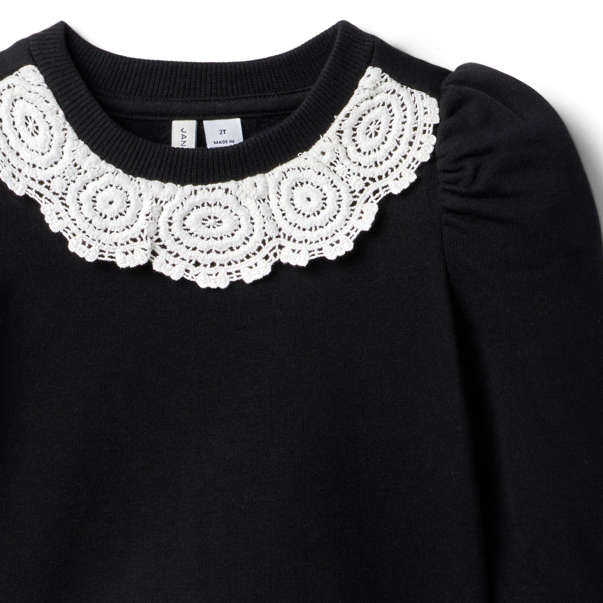 Lace Collar Puff Sleeve Sweatshirt image number 2