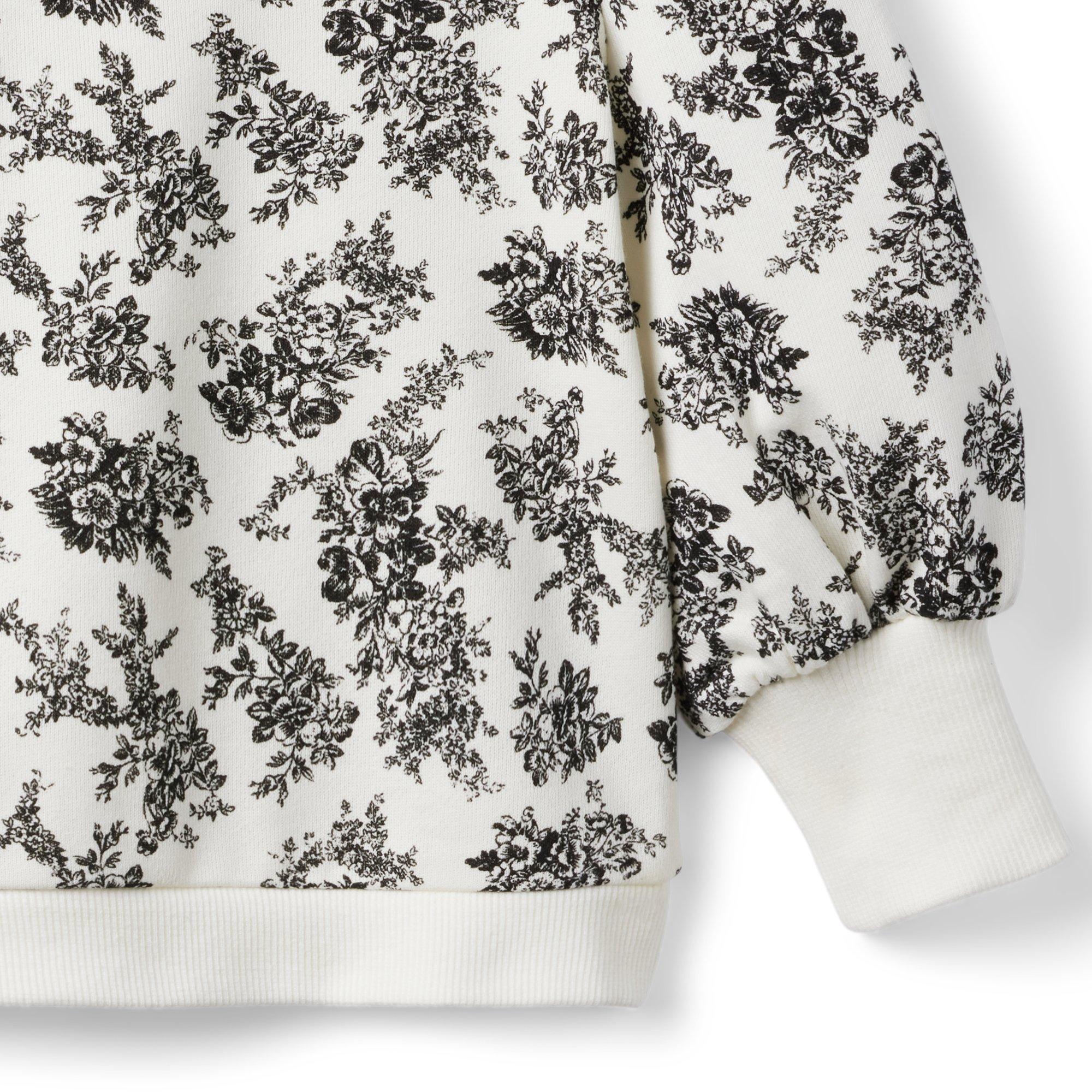 Floral Toile Puff Sleeve Sweatshirt image number 3