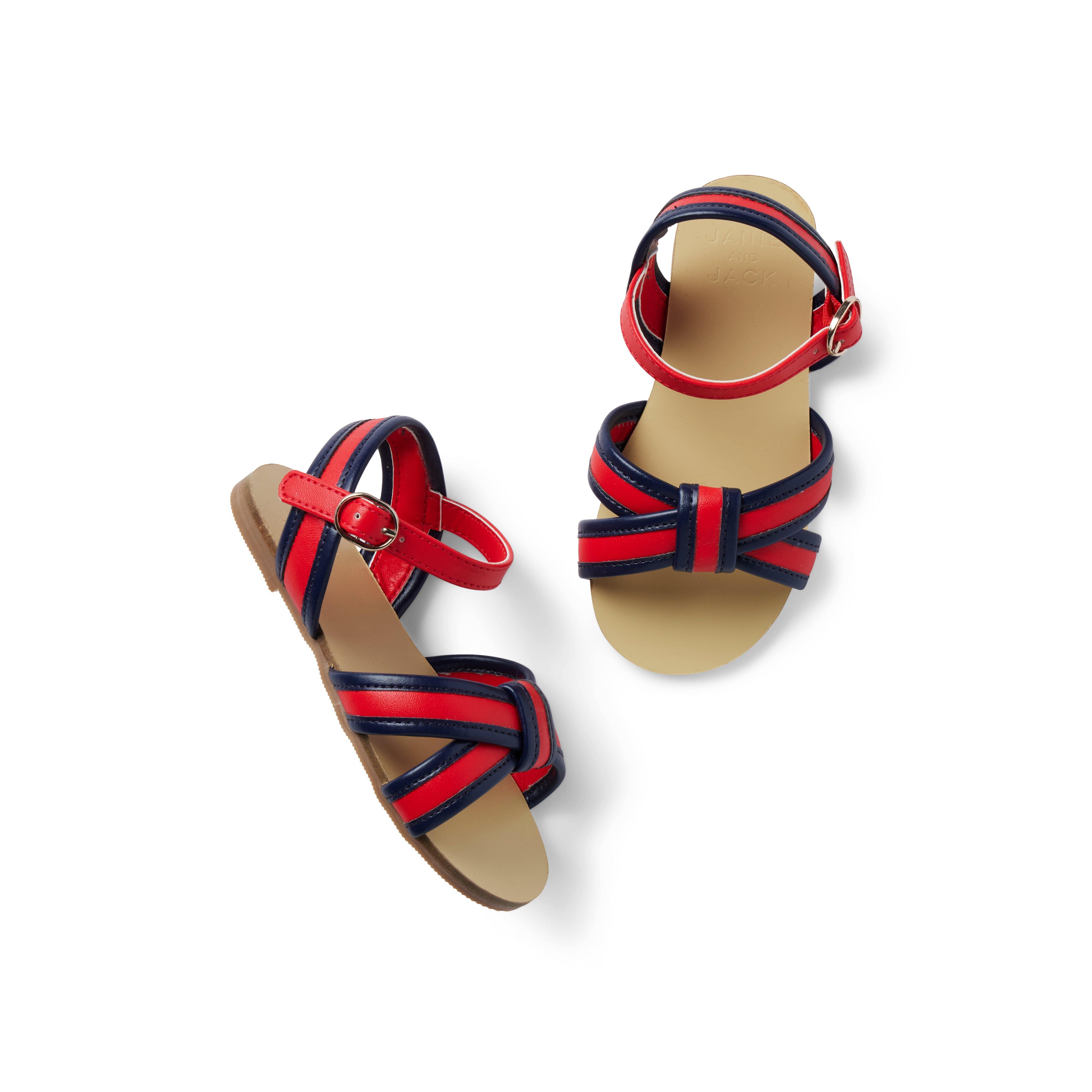 Striped Cross-Strap Sandal image number 0