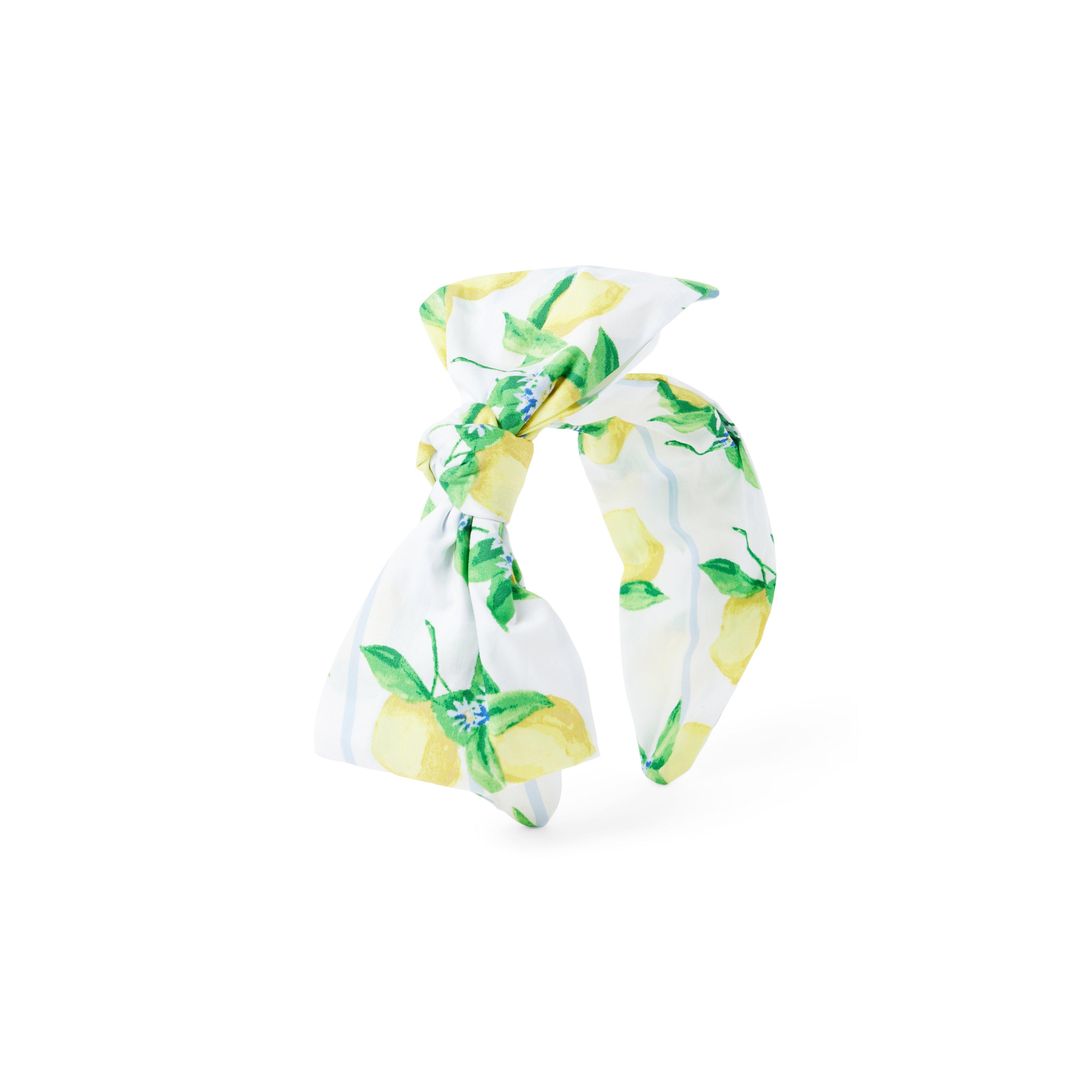 Lemon Stripe Bow Headband