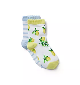 Lemon And Stripe Sock 2-Pack