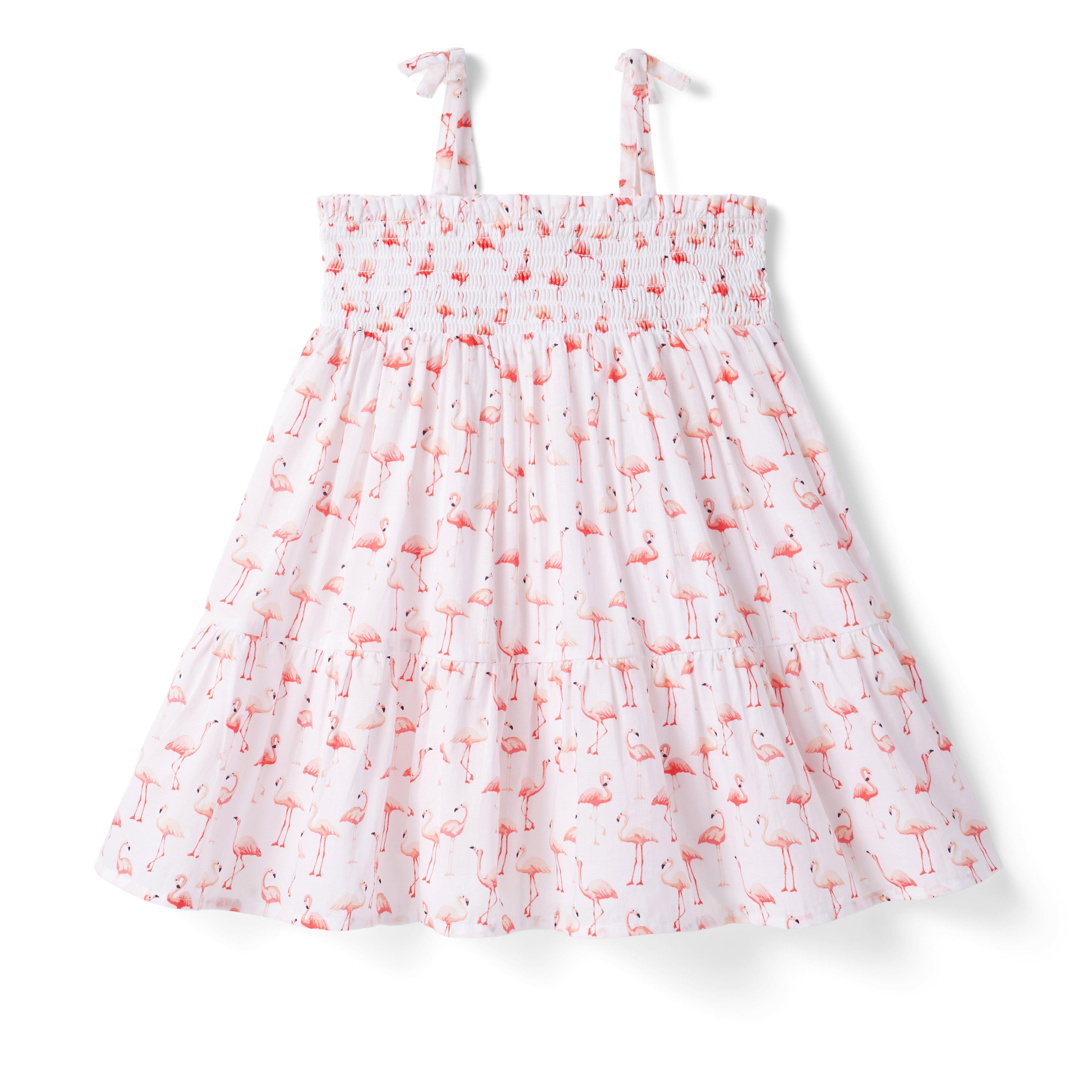 Girl White Flamingo The Leilani Flamingo Smocked Sundress by Janie and Jack