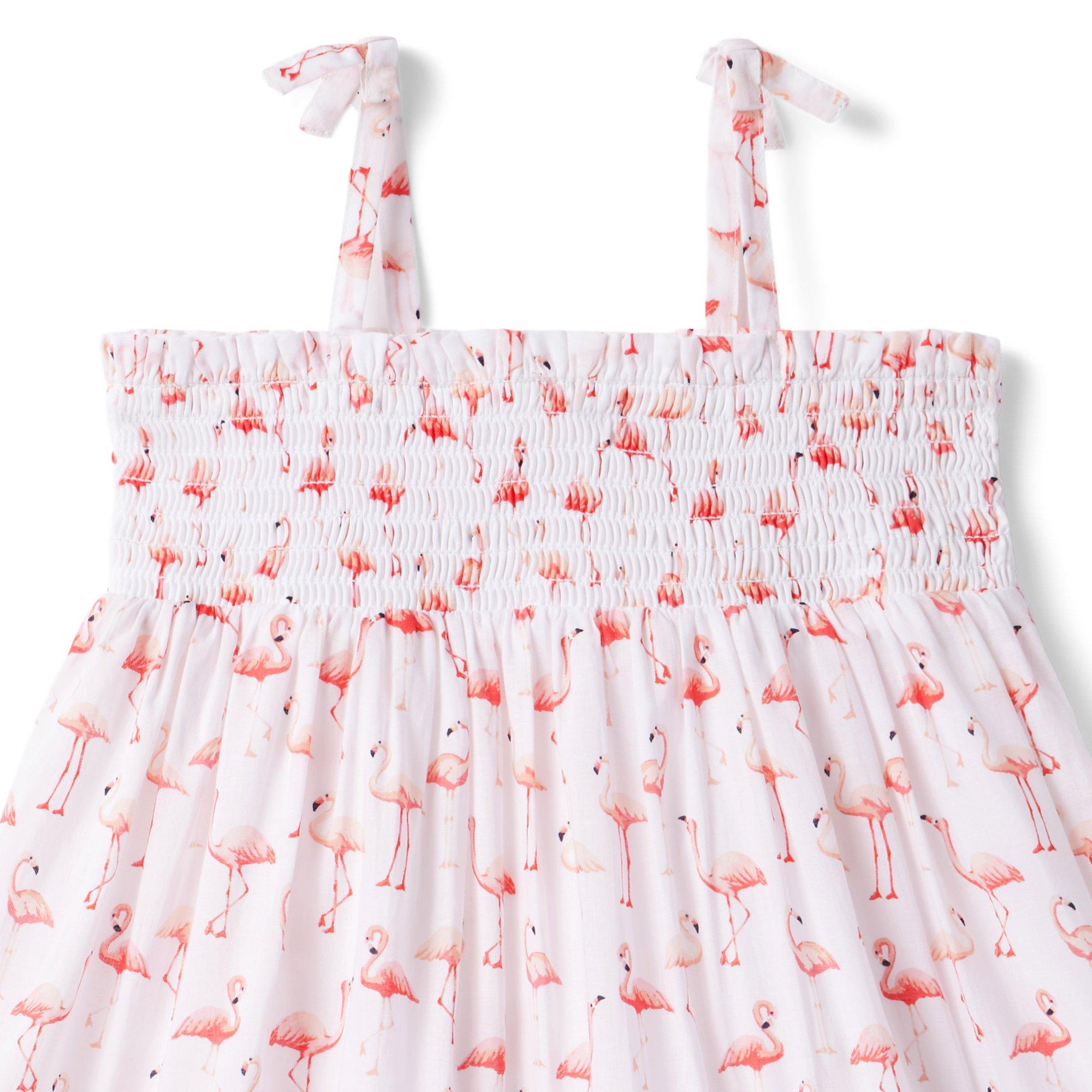 Girl White Flamingo The Leilani Flamingo Smocked Sundress by Janie and Jack