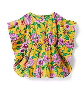 Floral Ruffle Swim Cover-Up