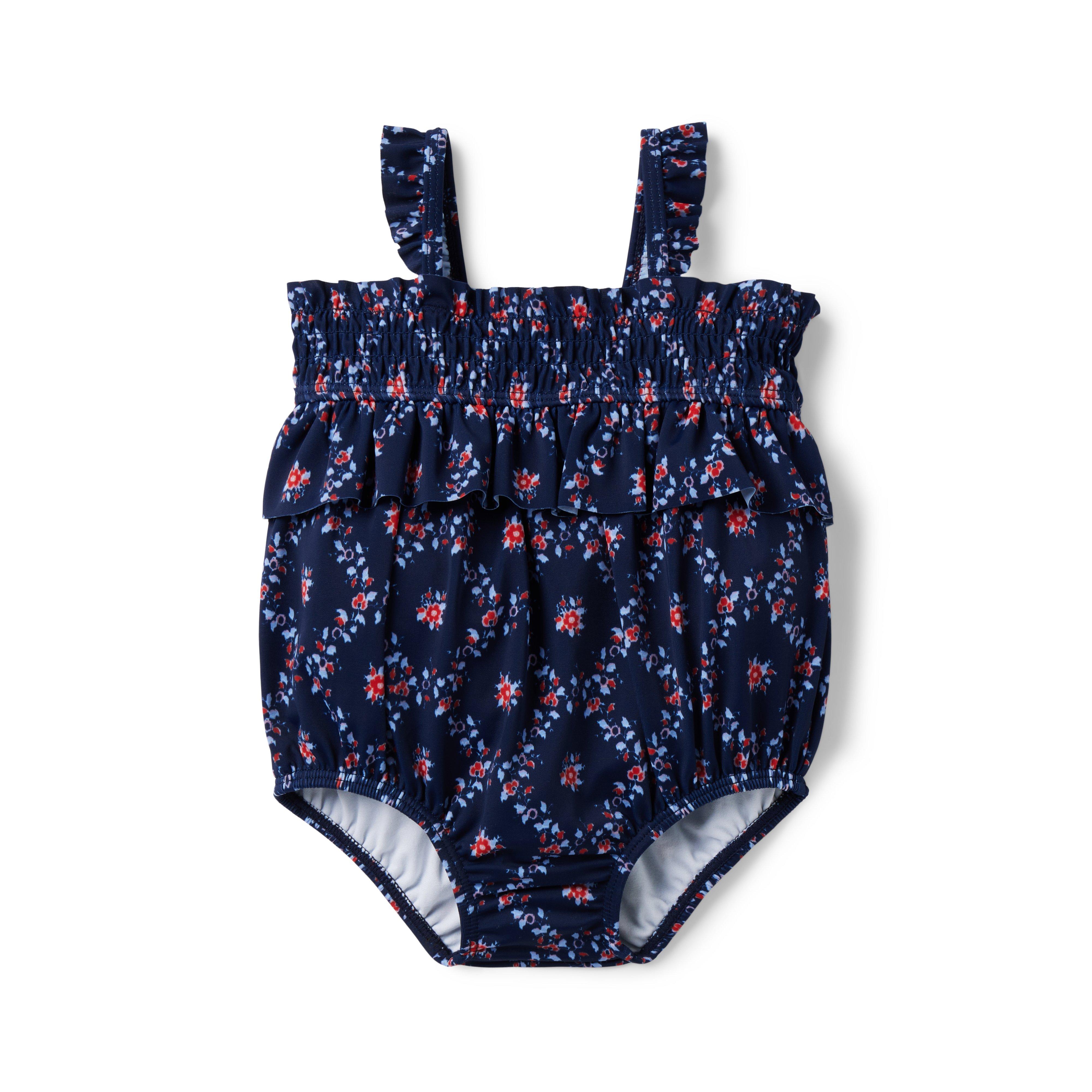 Baby Recycled Floral Smocked Swimsuit image number 0