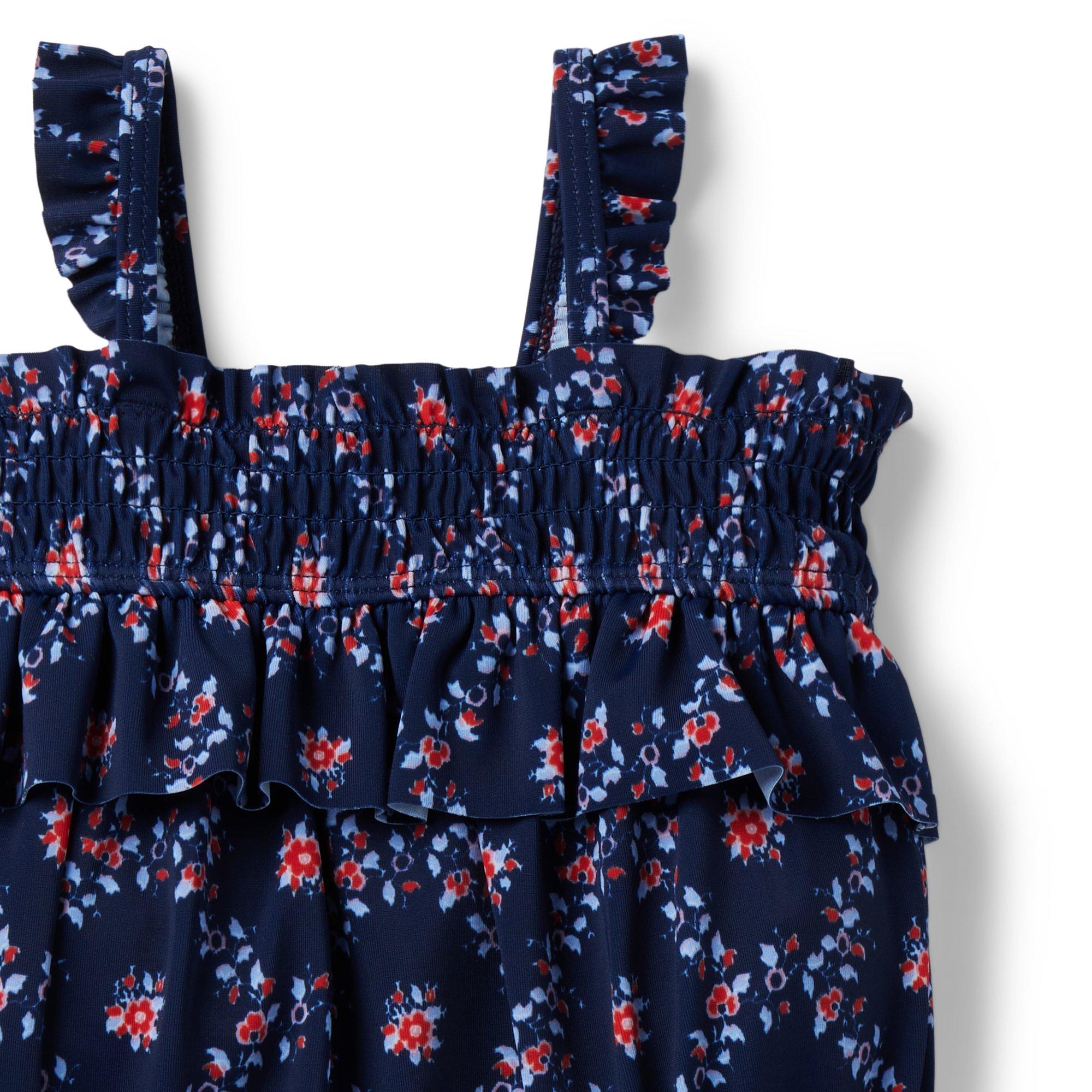 Baby Recycled Floral Smocked Swimsuit image number 3