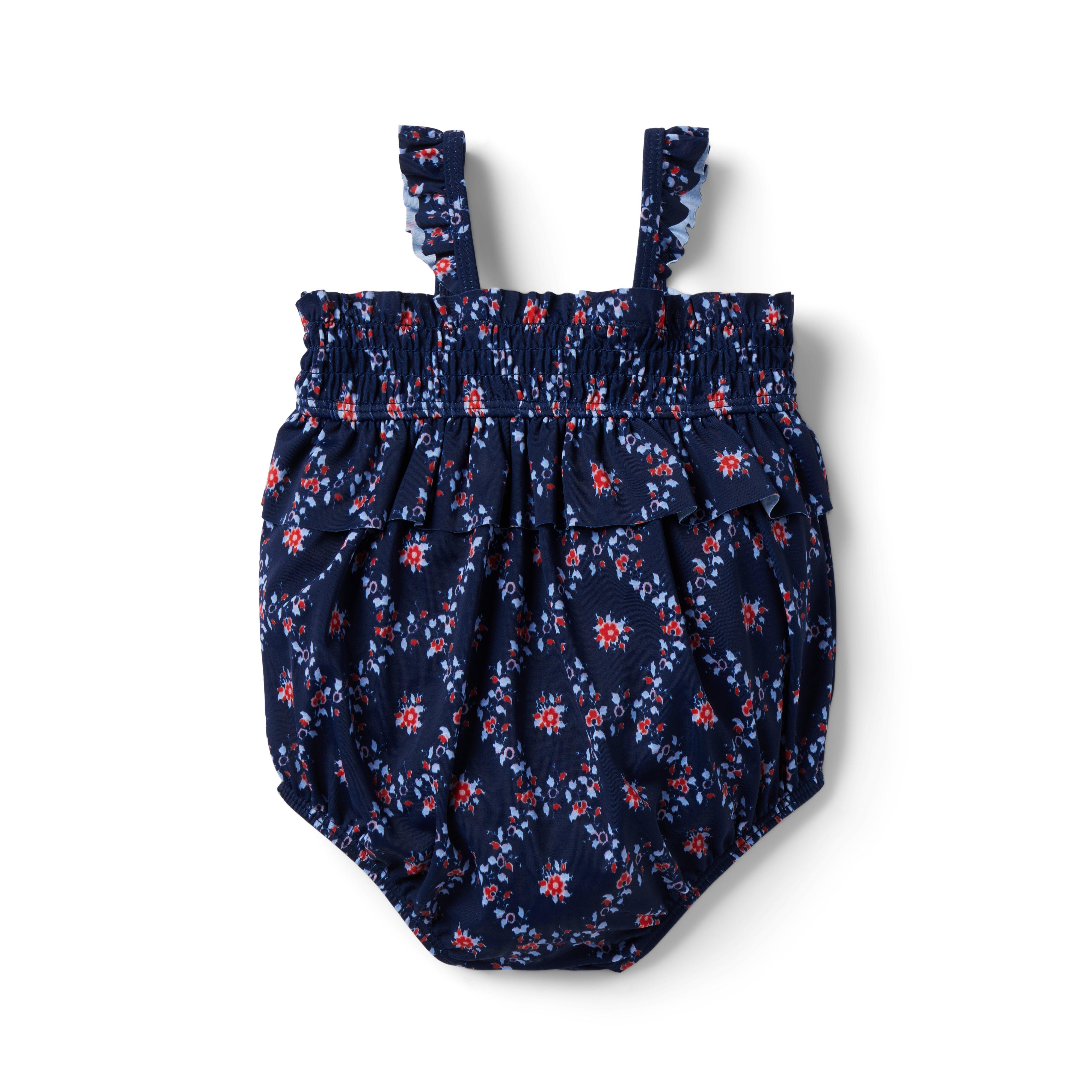 Baby Recycled Floral Smocked Swimsuit image number 1