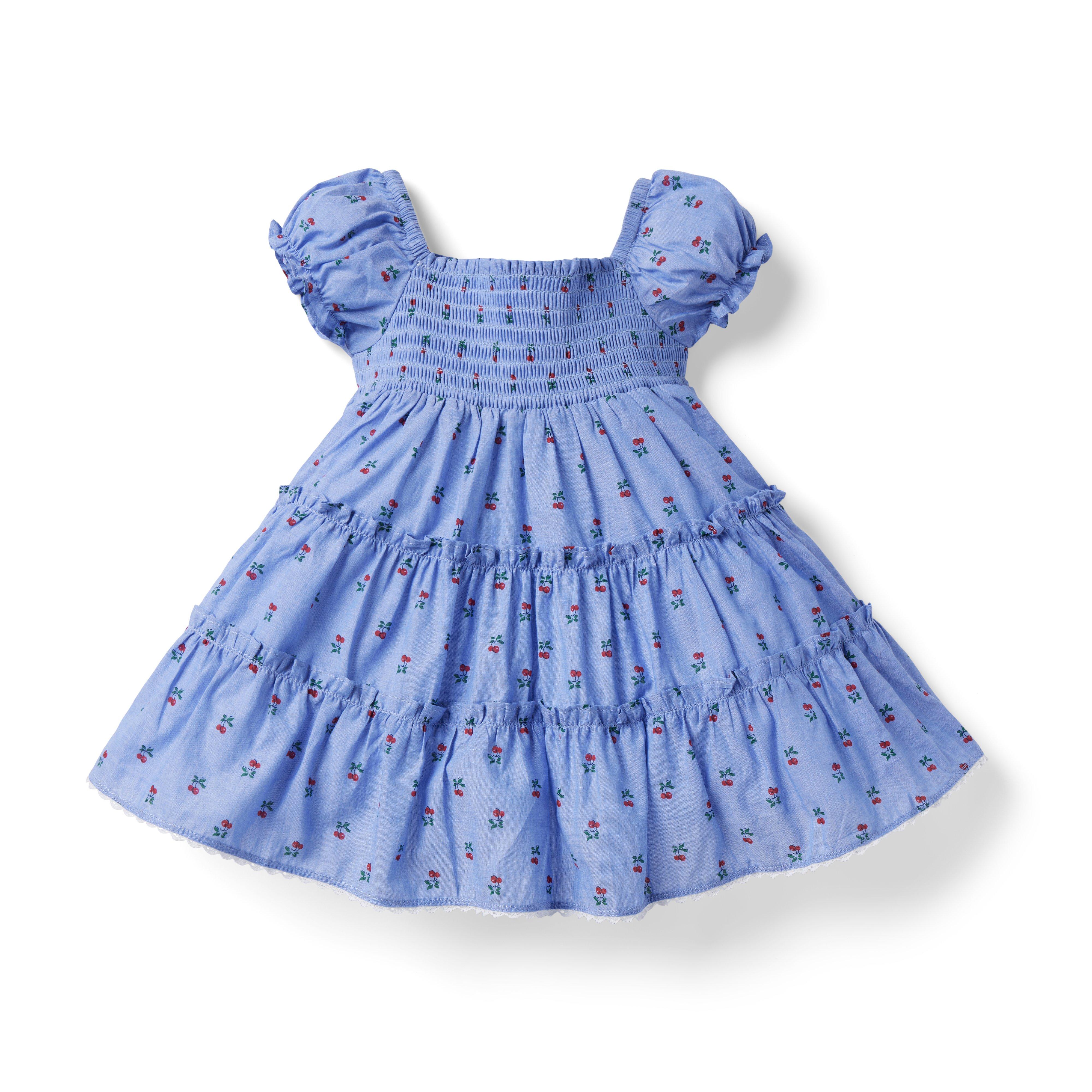 The Abigail Cherry Smocked Baby Dress