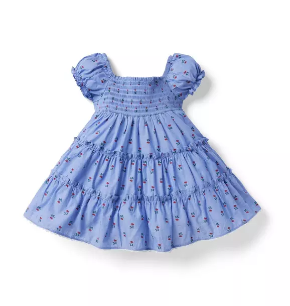 The Abigail Cherry Smocked Baby Dress