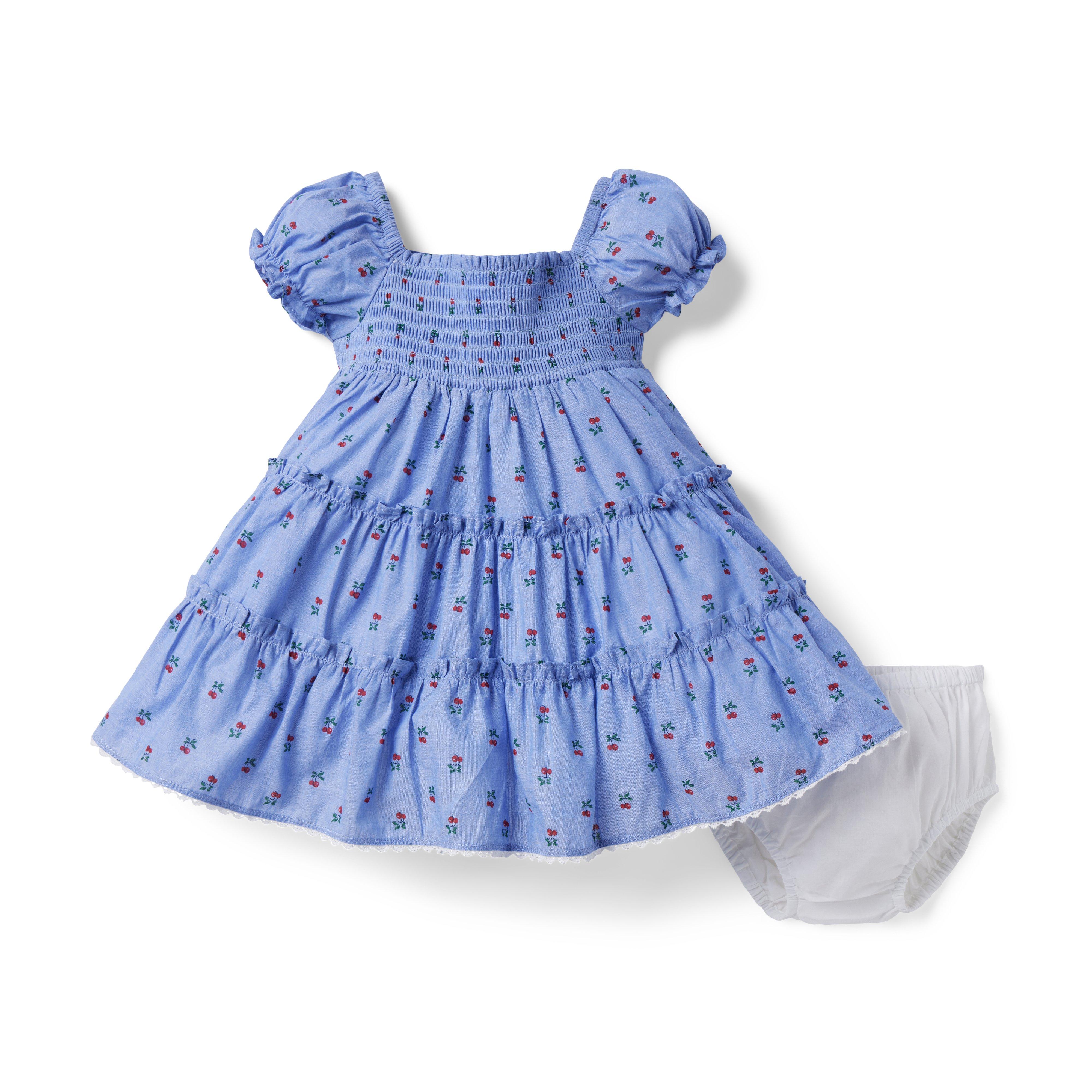 The Abigail Cherry Smocked Baby Dress image number 2