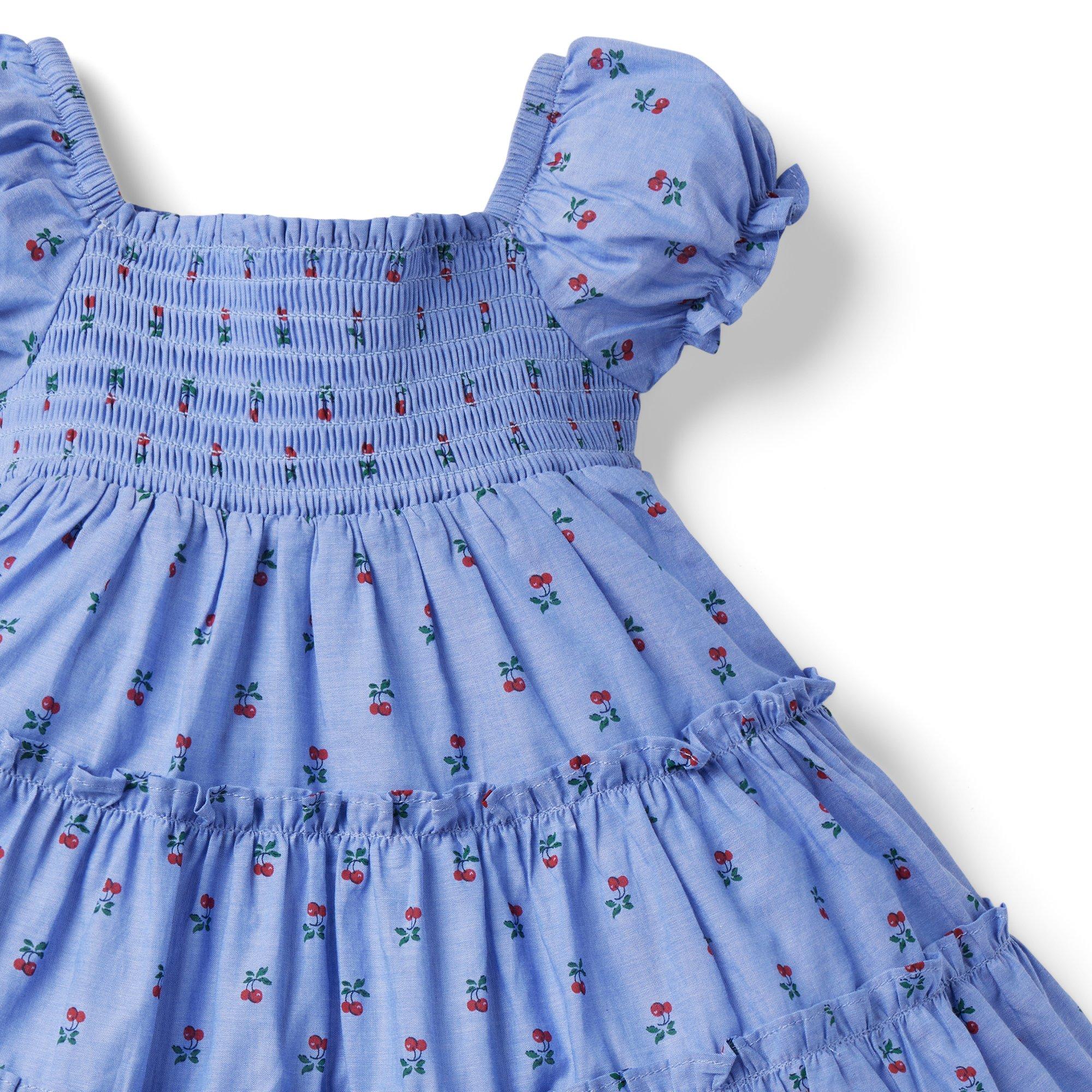 The Abigail Cherry Smocked Baby Dress image number 4