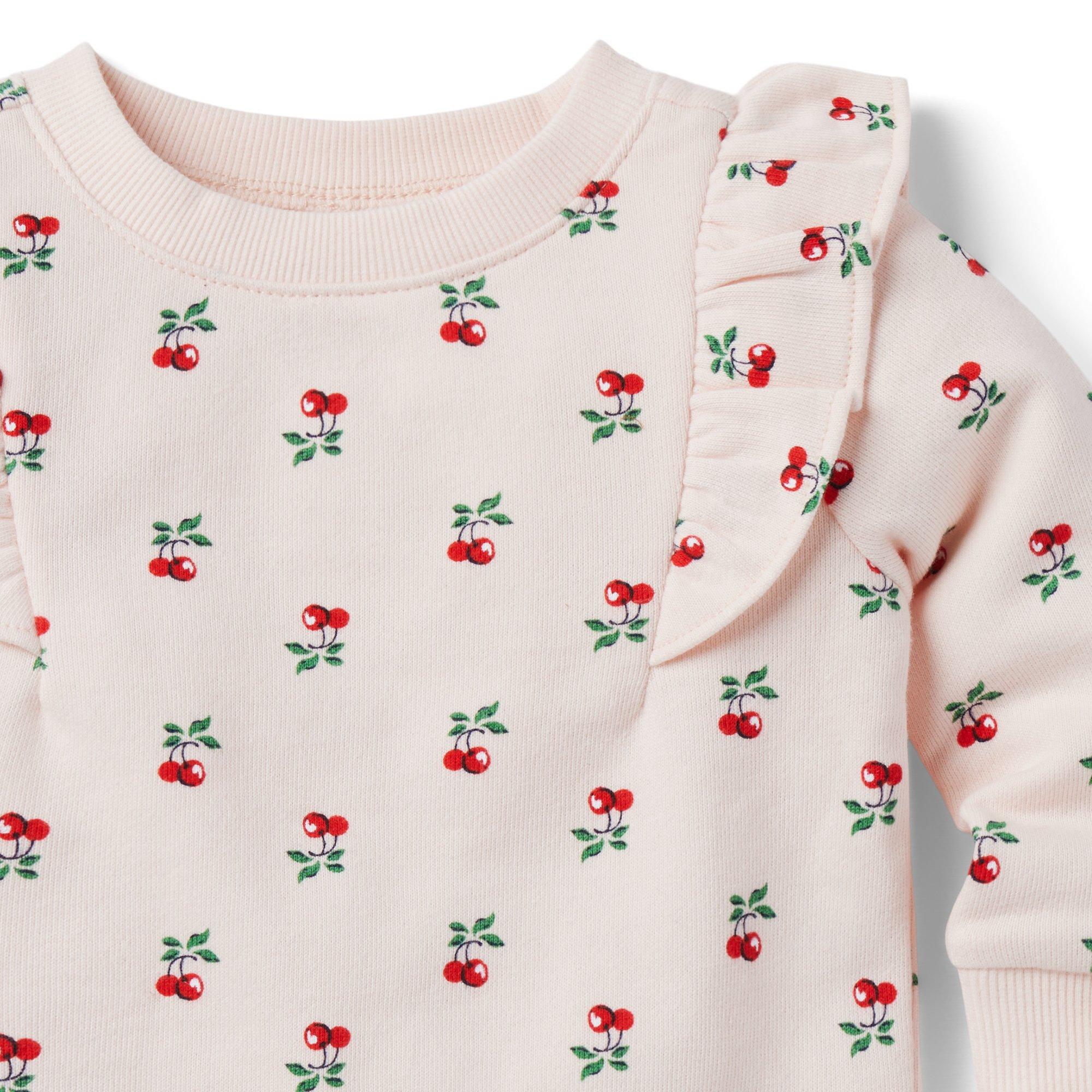 Baby Cherry Ruffle French Terry Sweatshirt image number 3