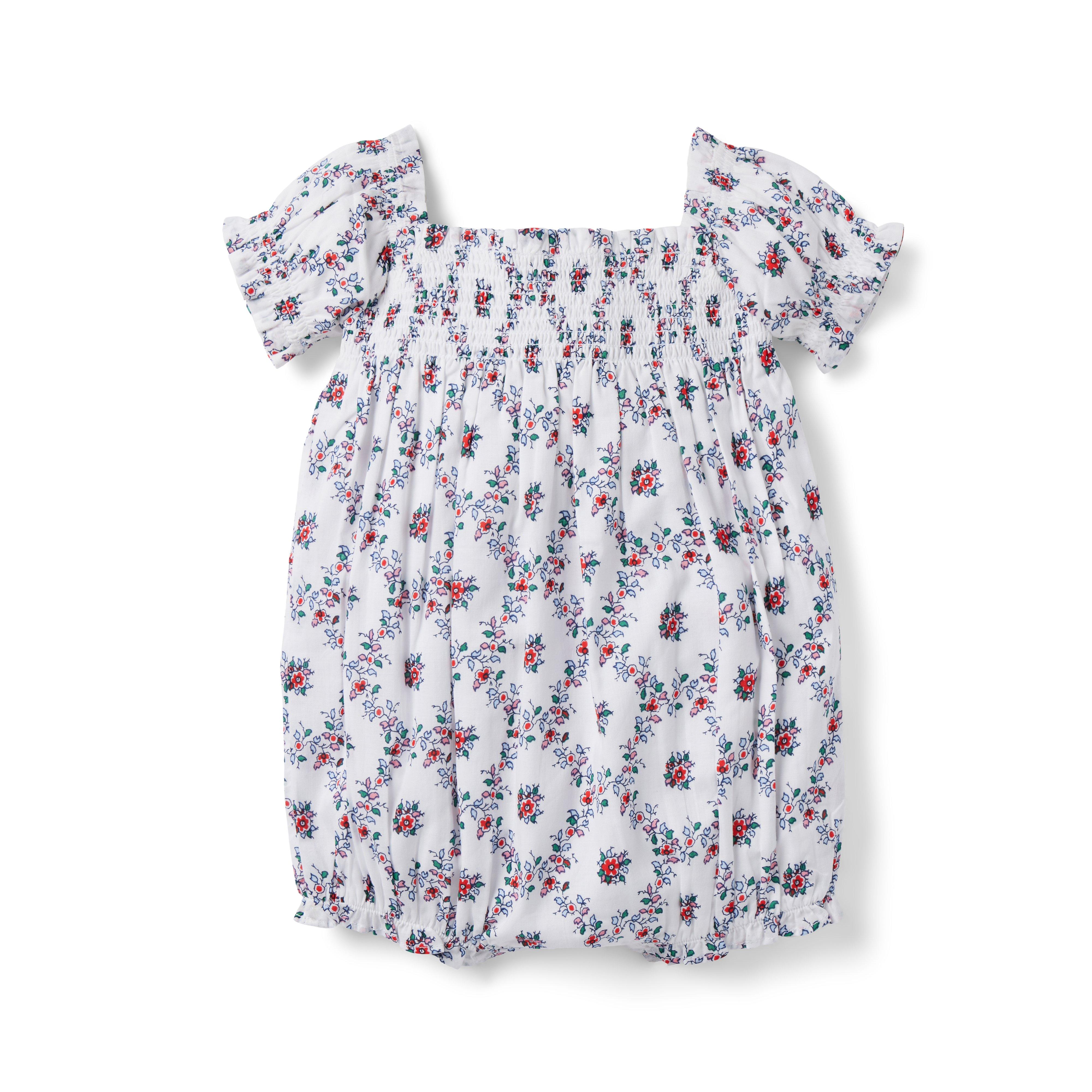 Baby Floral Smocked Romper image number 1