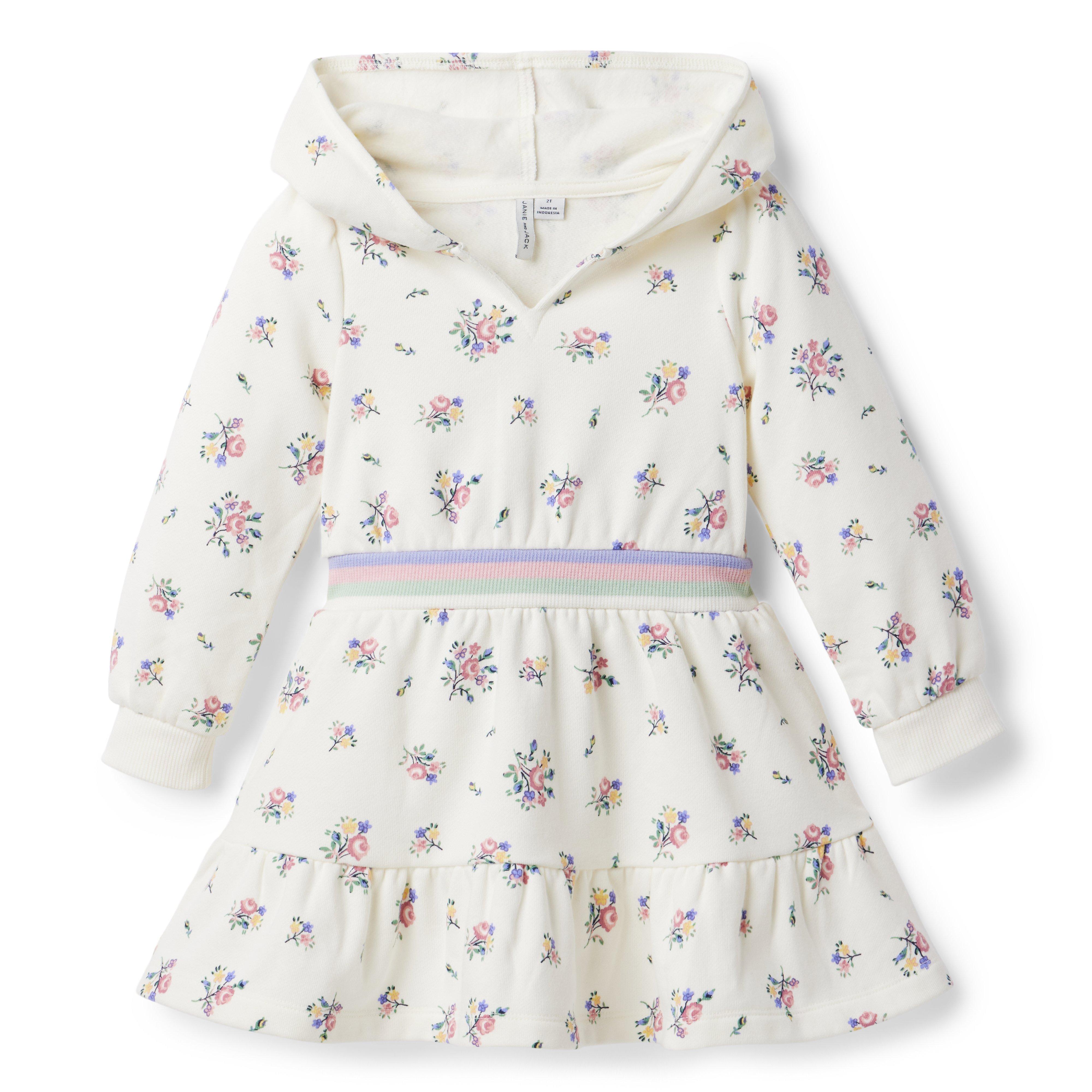 Floral Hooded Fleece Dress