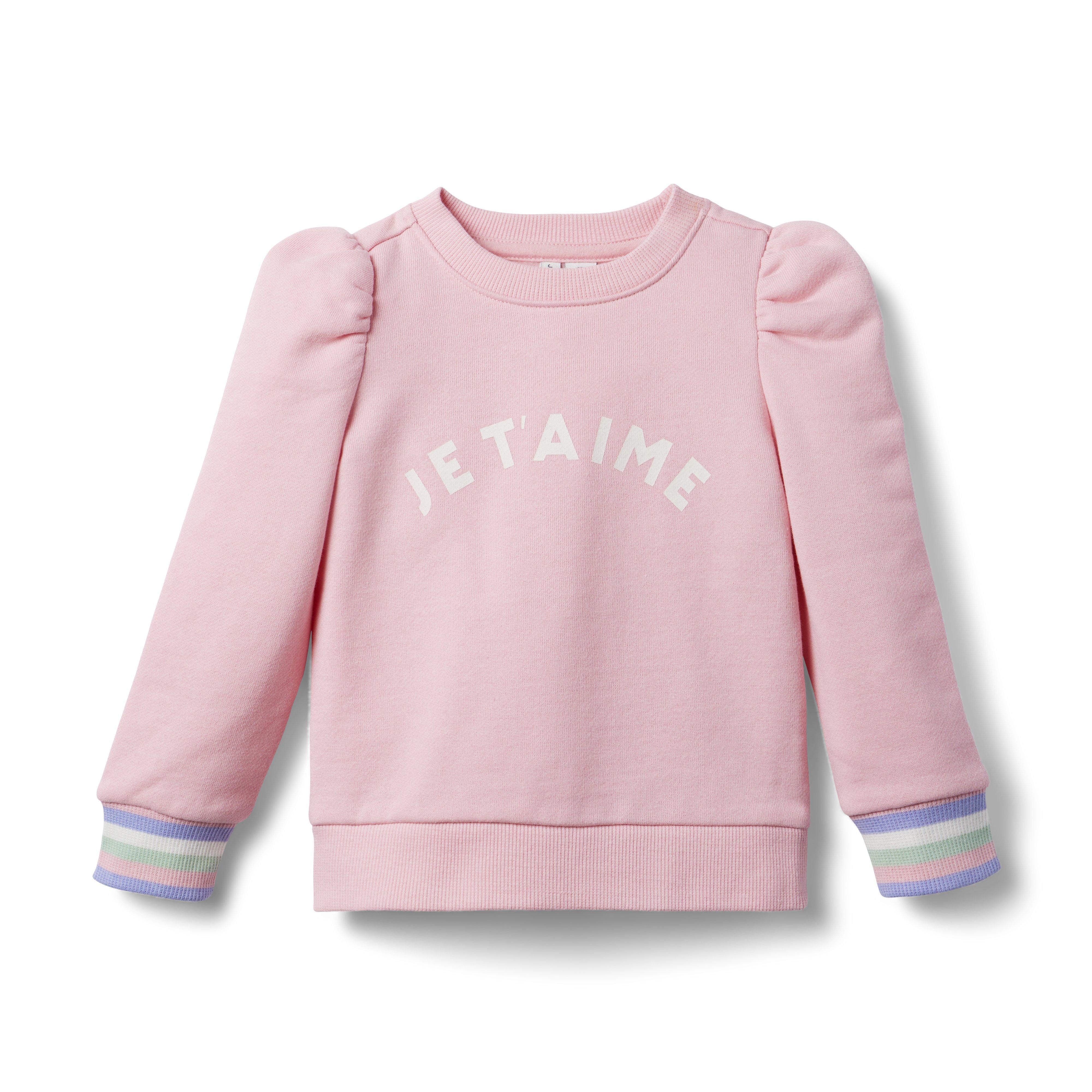 Je T'aime Puff Sleeve Sweatshirt image number 0