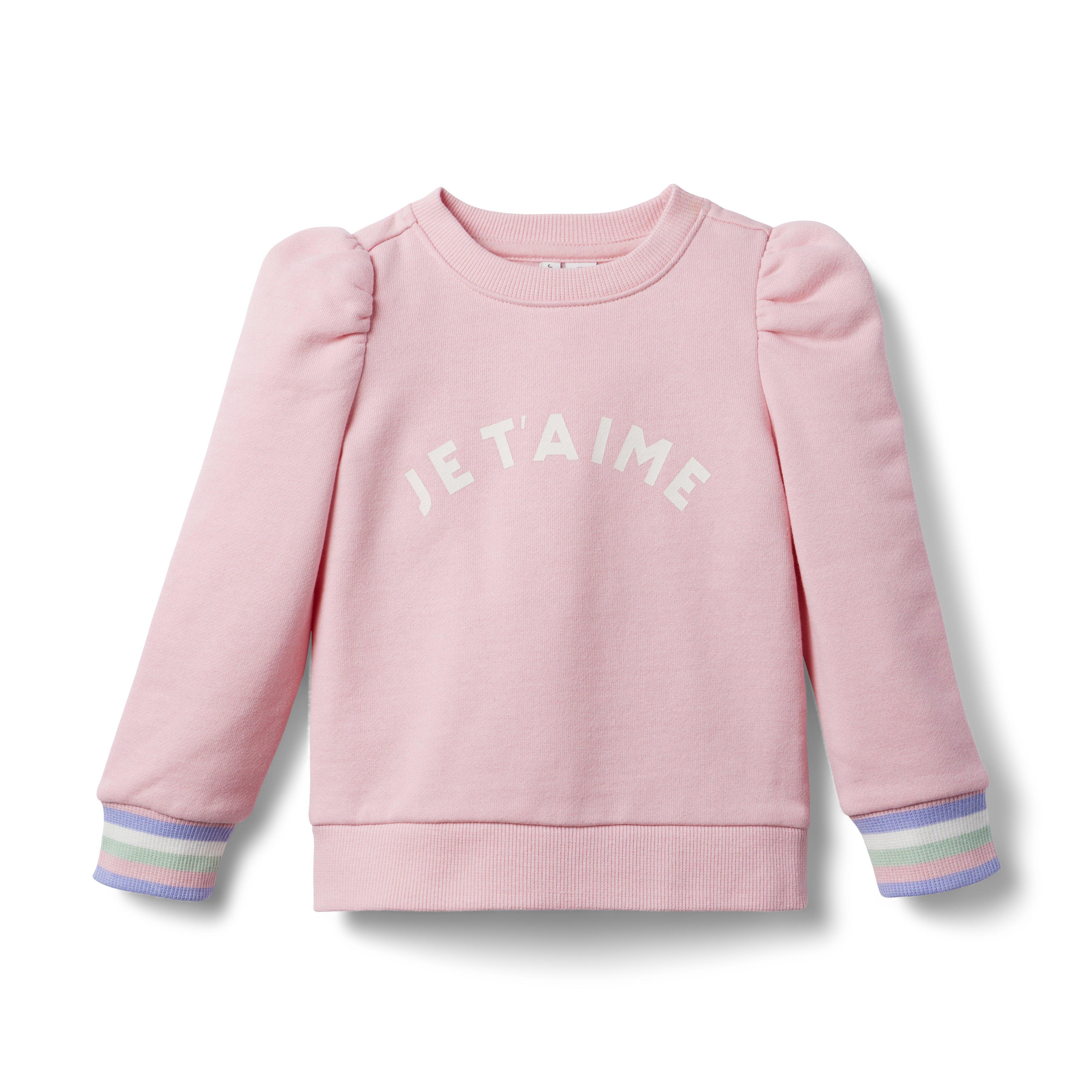 Girls Pink Je T'Aime Logo Side Stripe Leggings