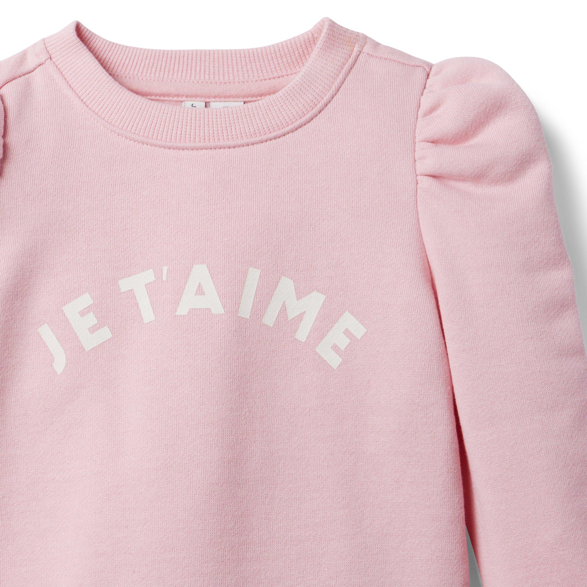 Je T'aime Puff Sleeve Sweatshirt image number 2