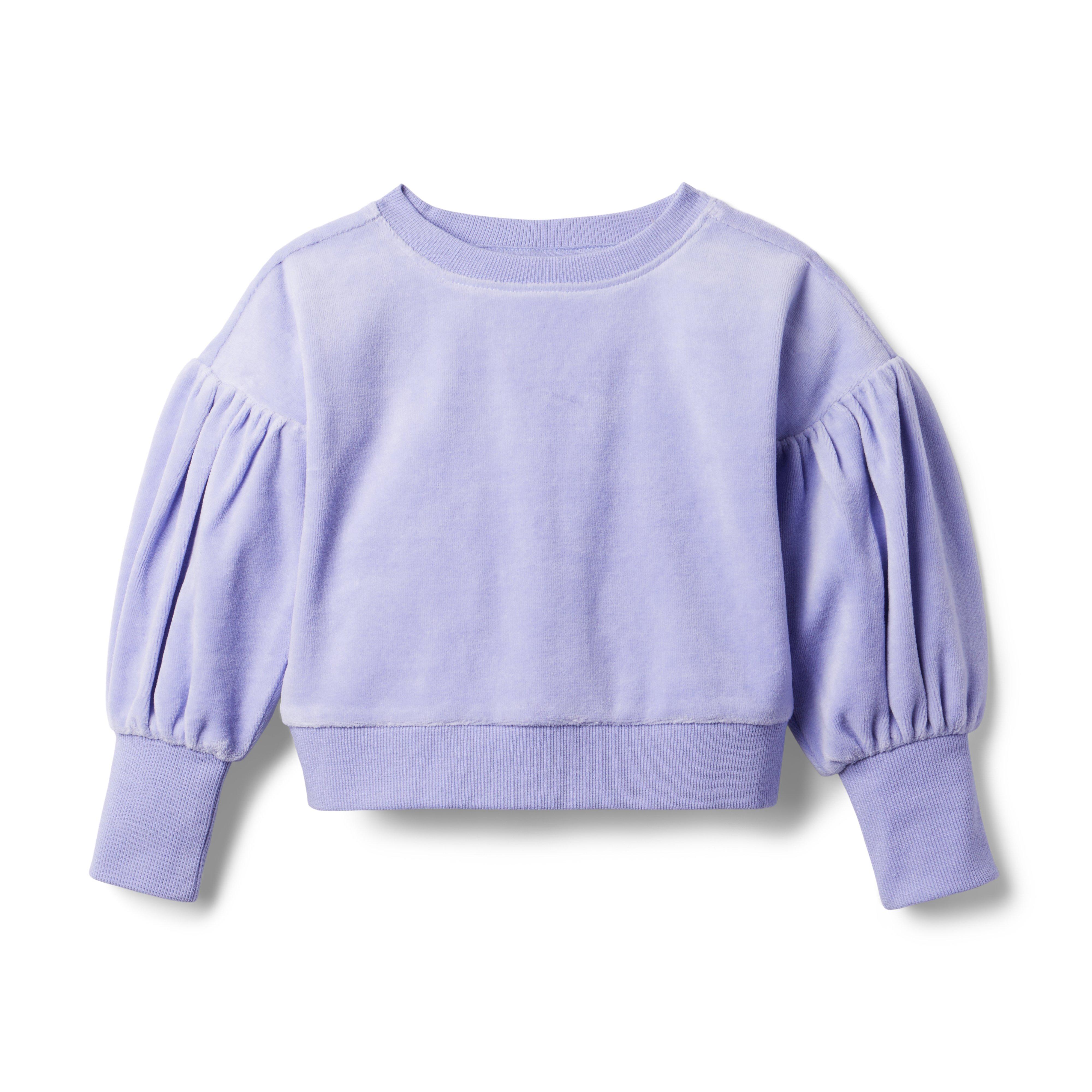 Velour Puff Sleeve Sweatshirt