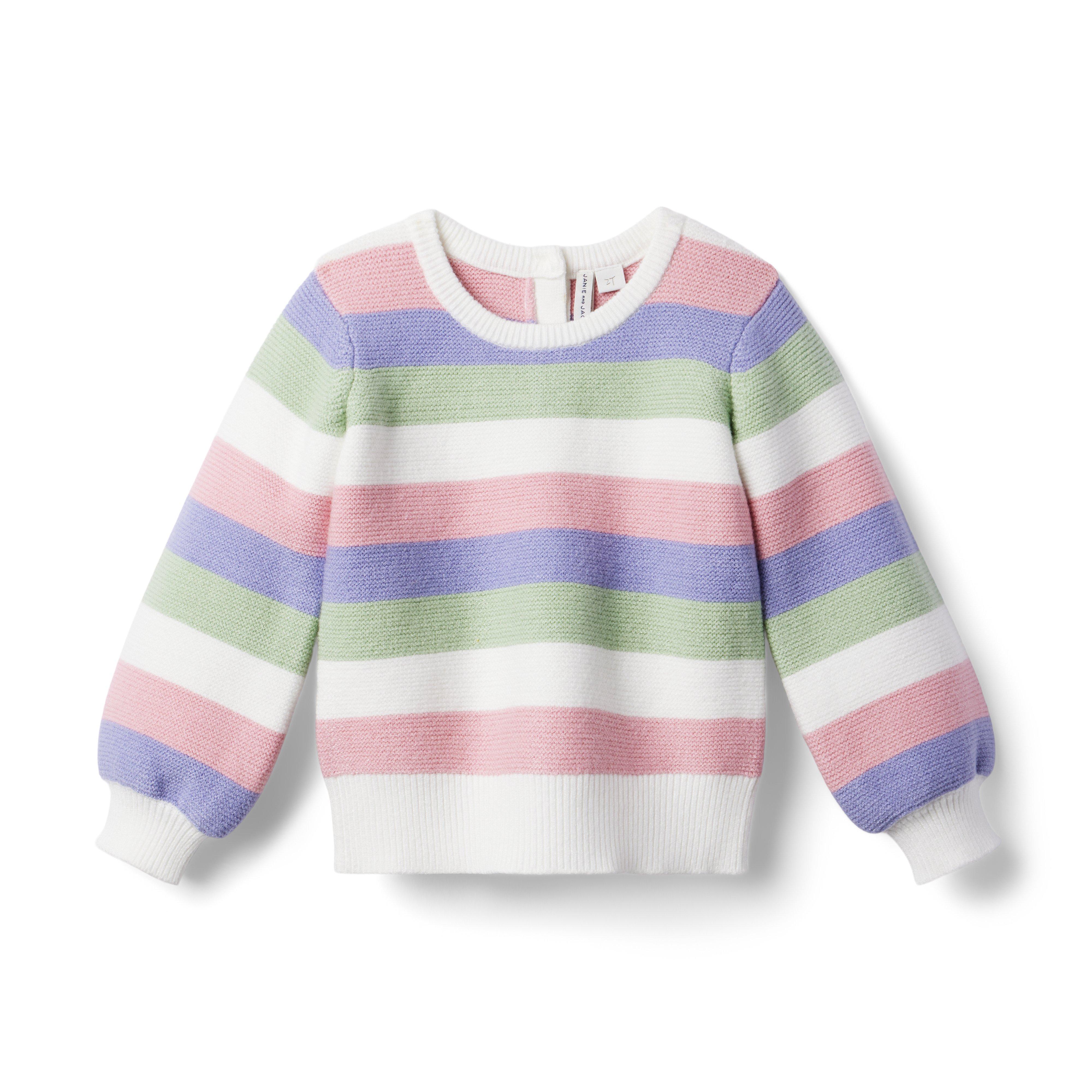 Striped Bishop Sleeve Sweater image number 0