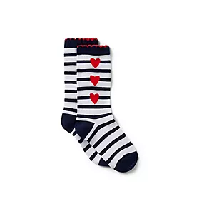 Striped Heart Sock