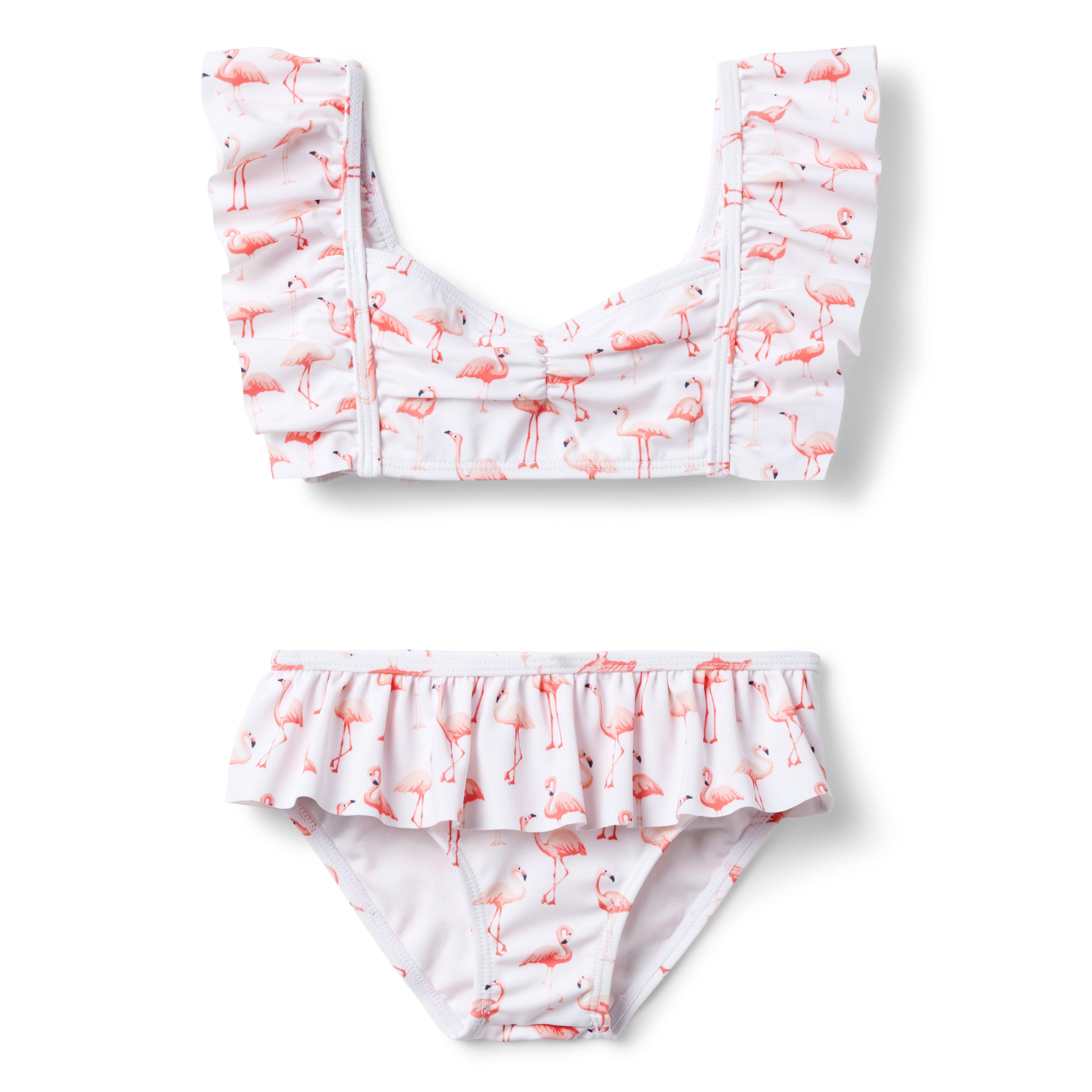 Recycled Flamingo Ruffle 2-Piece Swimsuit