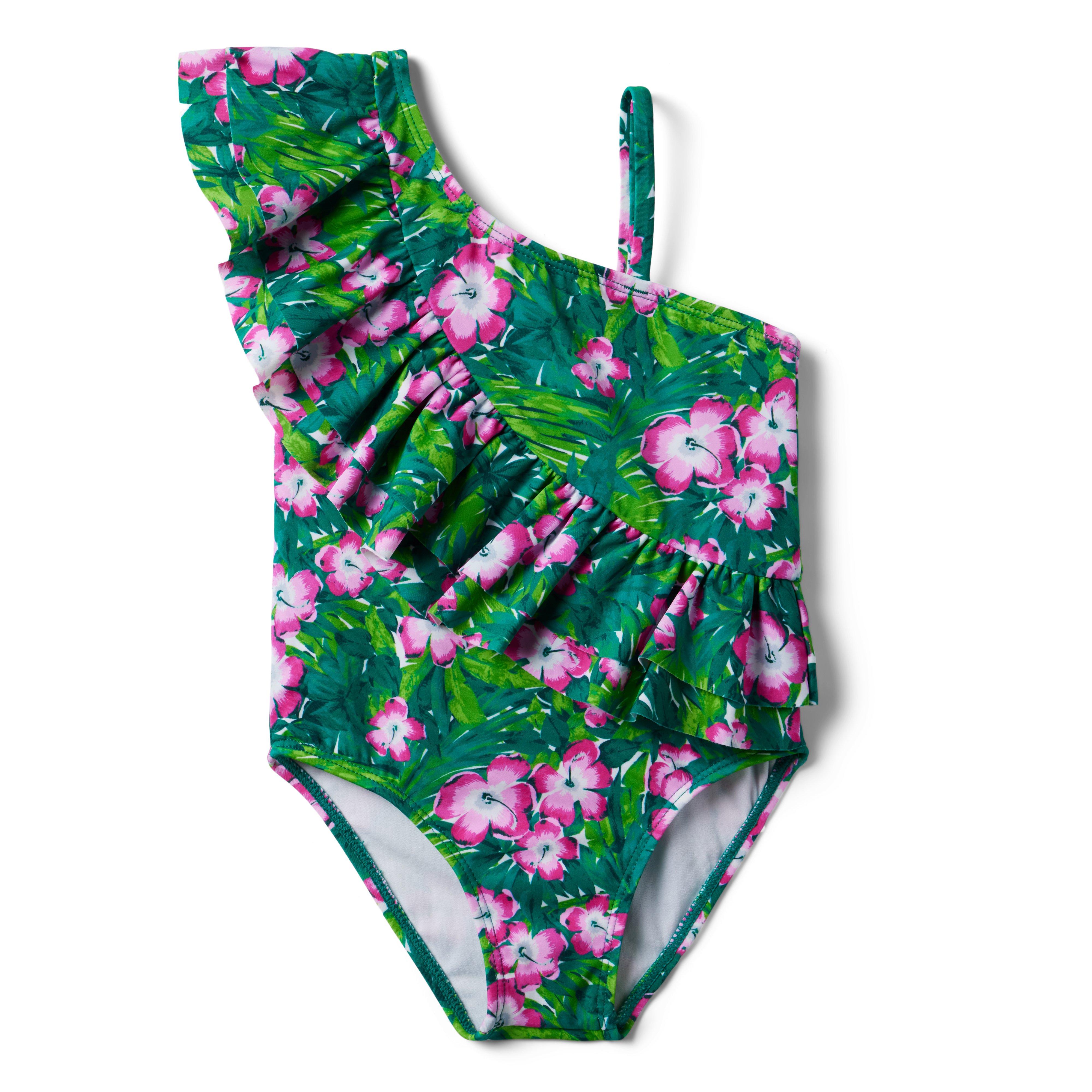 Recycled Hibiscus Ruffle Swimsuit image number 0