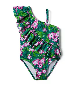 Tropical Floral Cold Shoulder Recycled Swimsuit