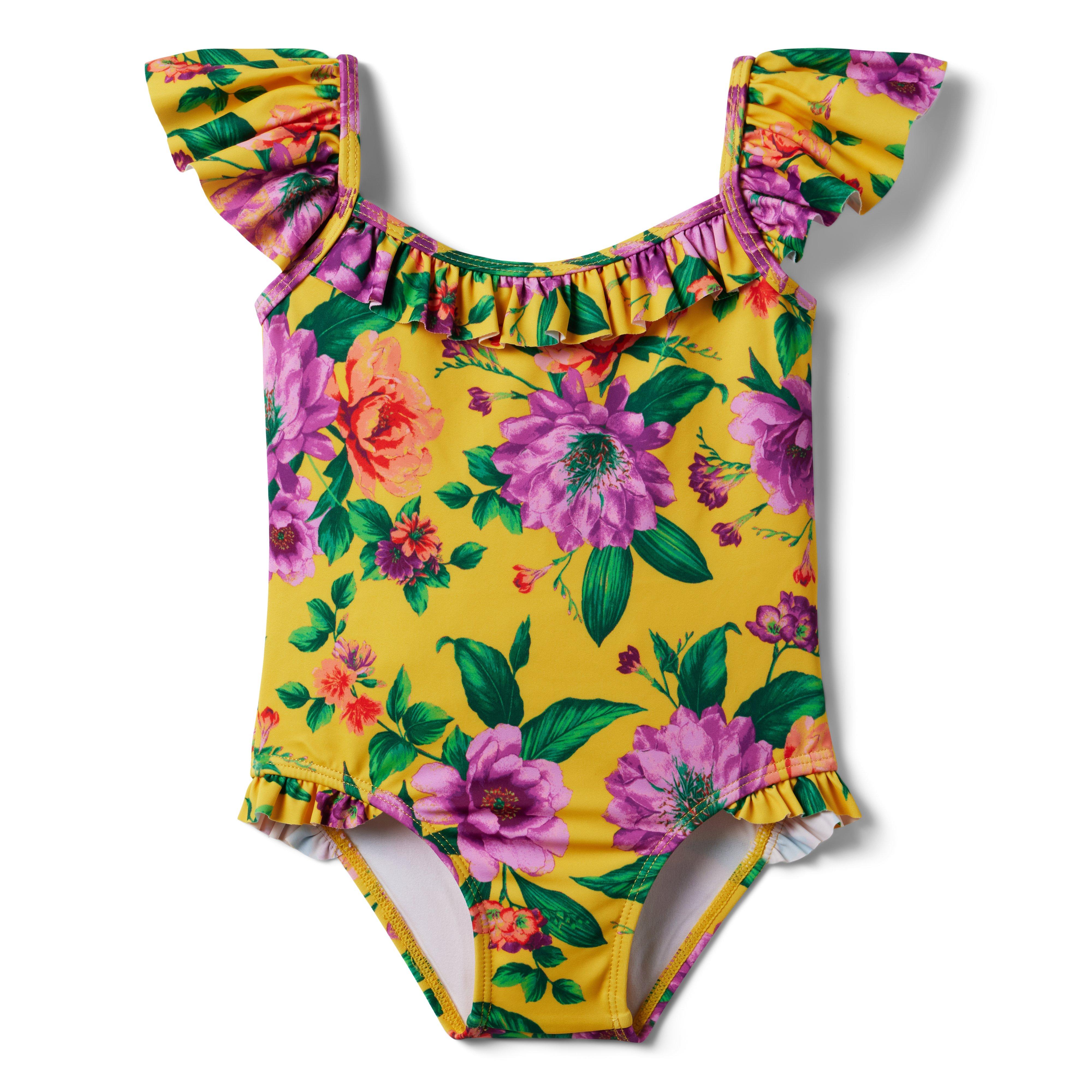 Recycled Floral Flutter Sleeve Swimsuit image number 0