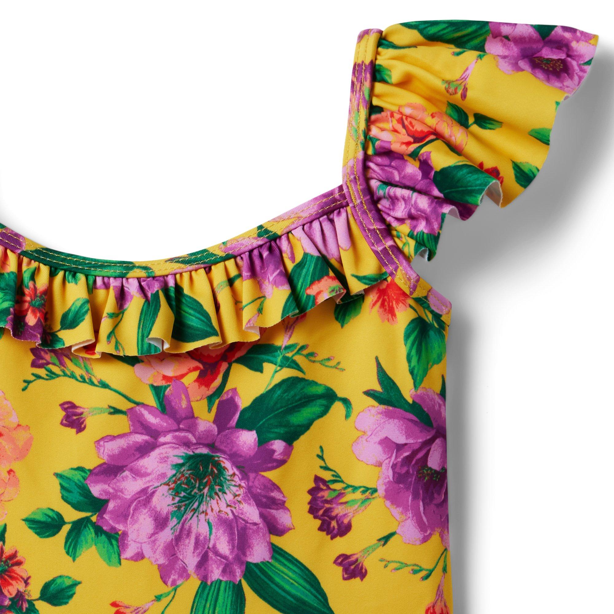 Recycled Floral Flutter Sleeve Swimsuit image number 2
