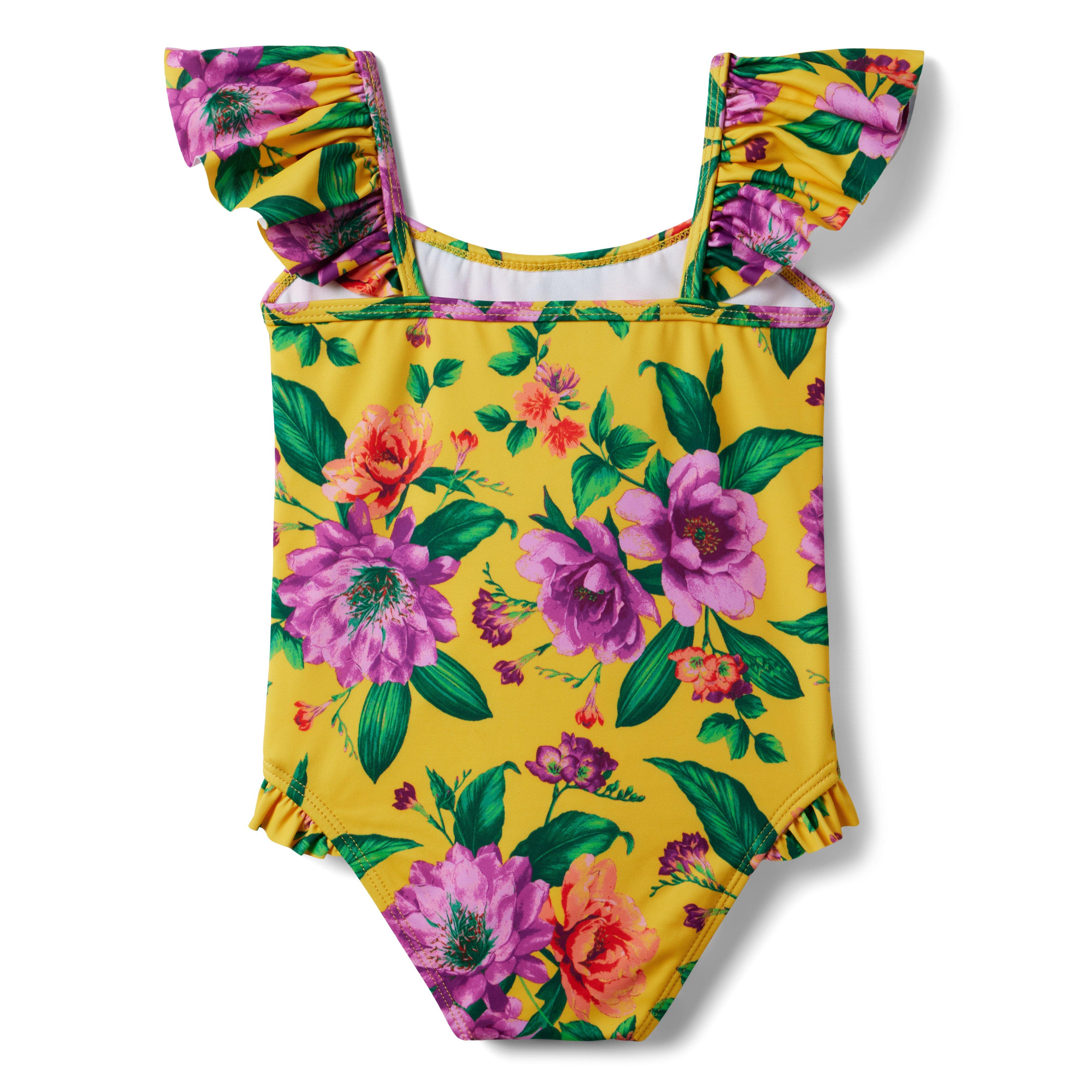Recycled Floral Flutter Sleeve Swimsuit image number 1