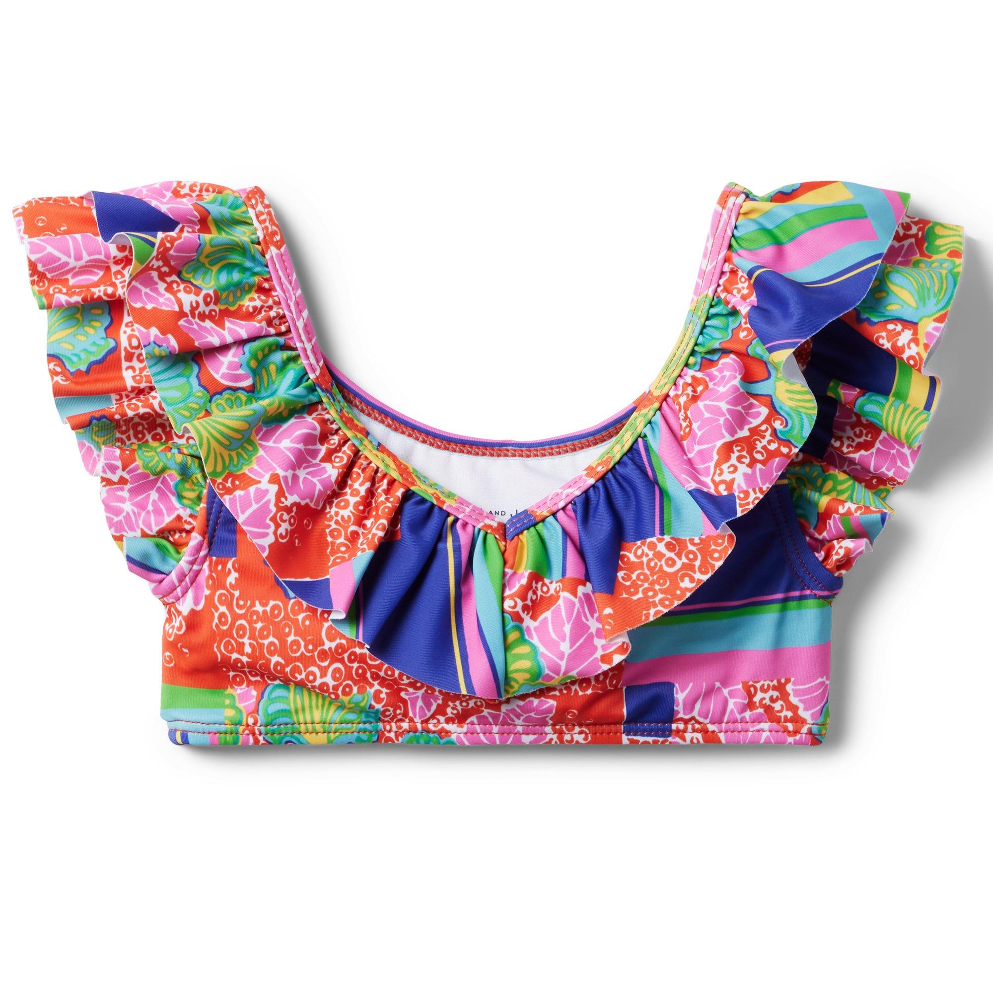Recycled Patchwork Ruffle 2-Piece Swimsuit image number 2