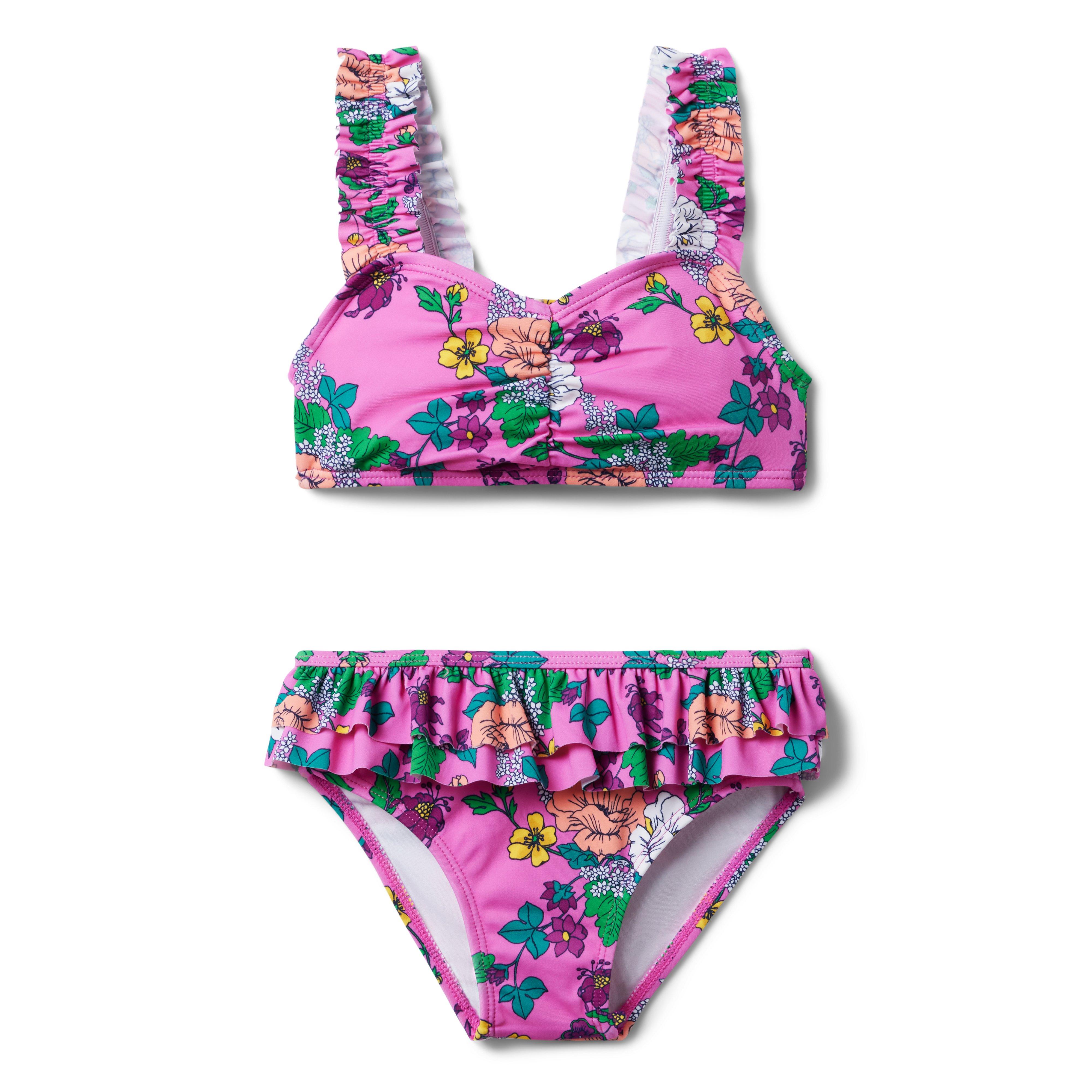 Recycled Floral Ruffle 2-Piece Swimsuit image number 0