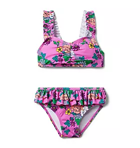 Floral Ruffle Recycled 2-Piece Swimsuit