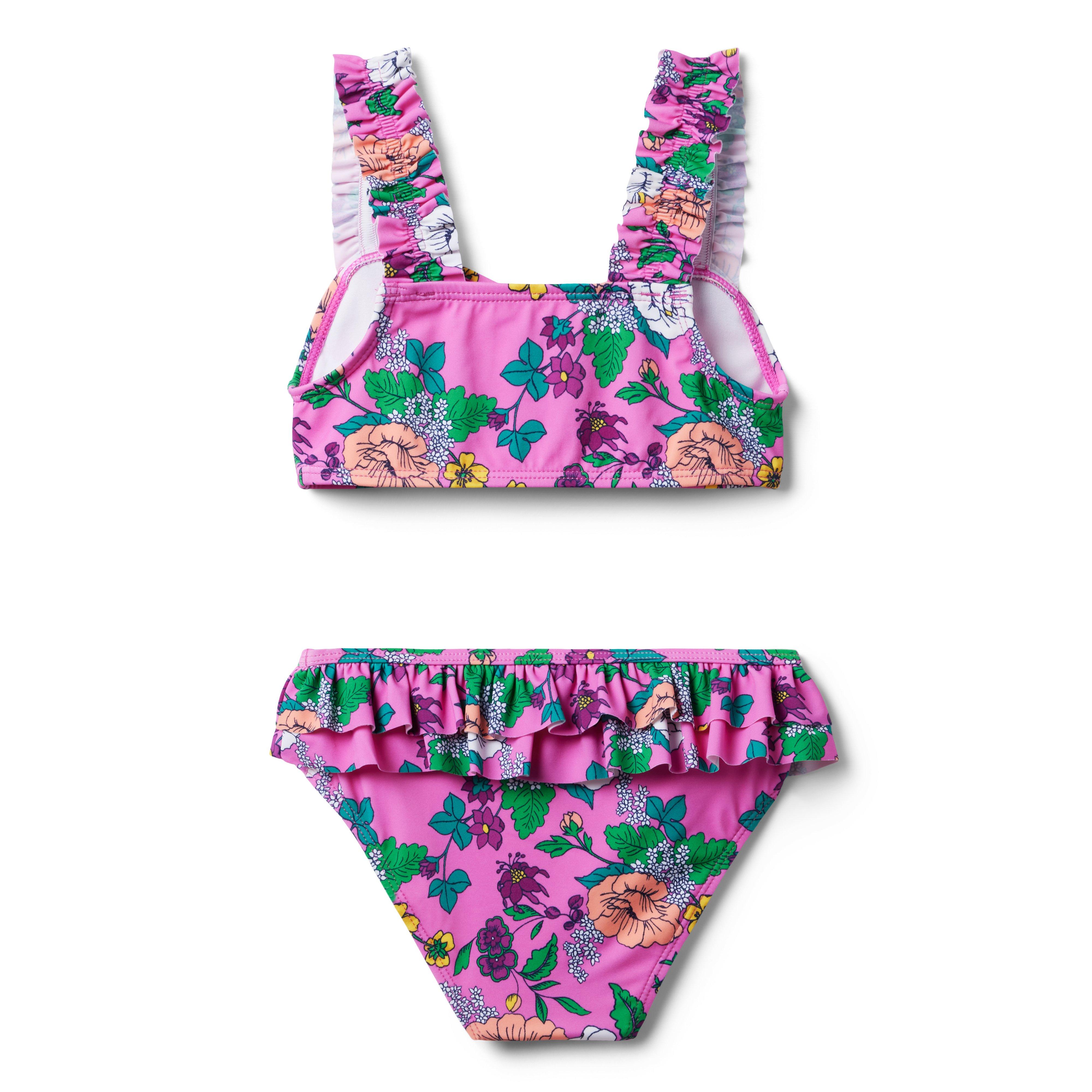 Recycled Floral Ruffle 2-Piece Swimsuit image number 2