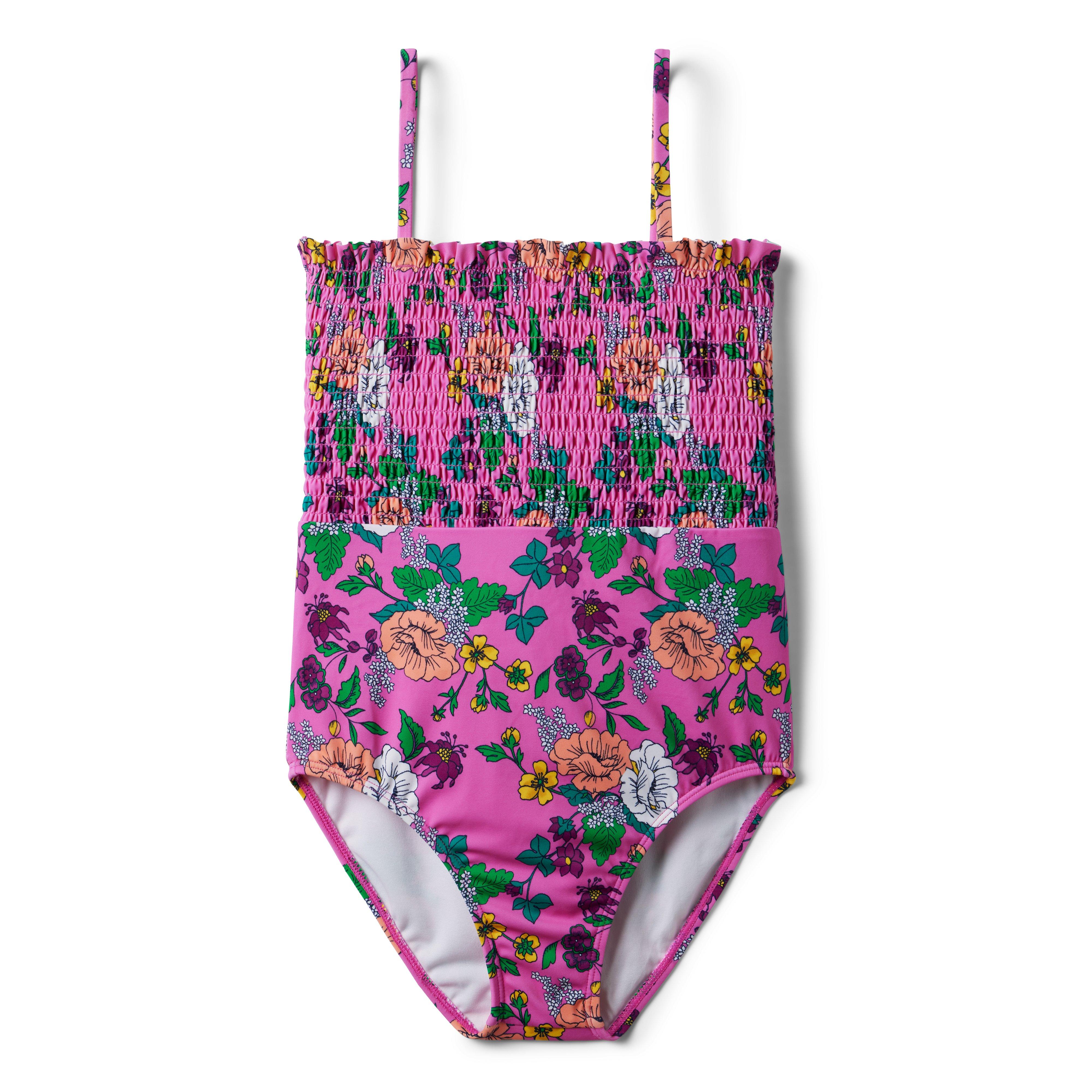 Recycled Floral Smocked Swimsuit