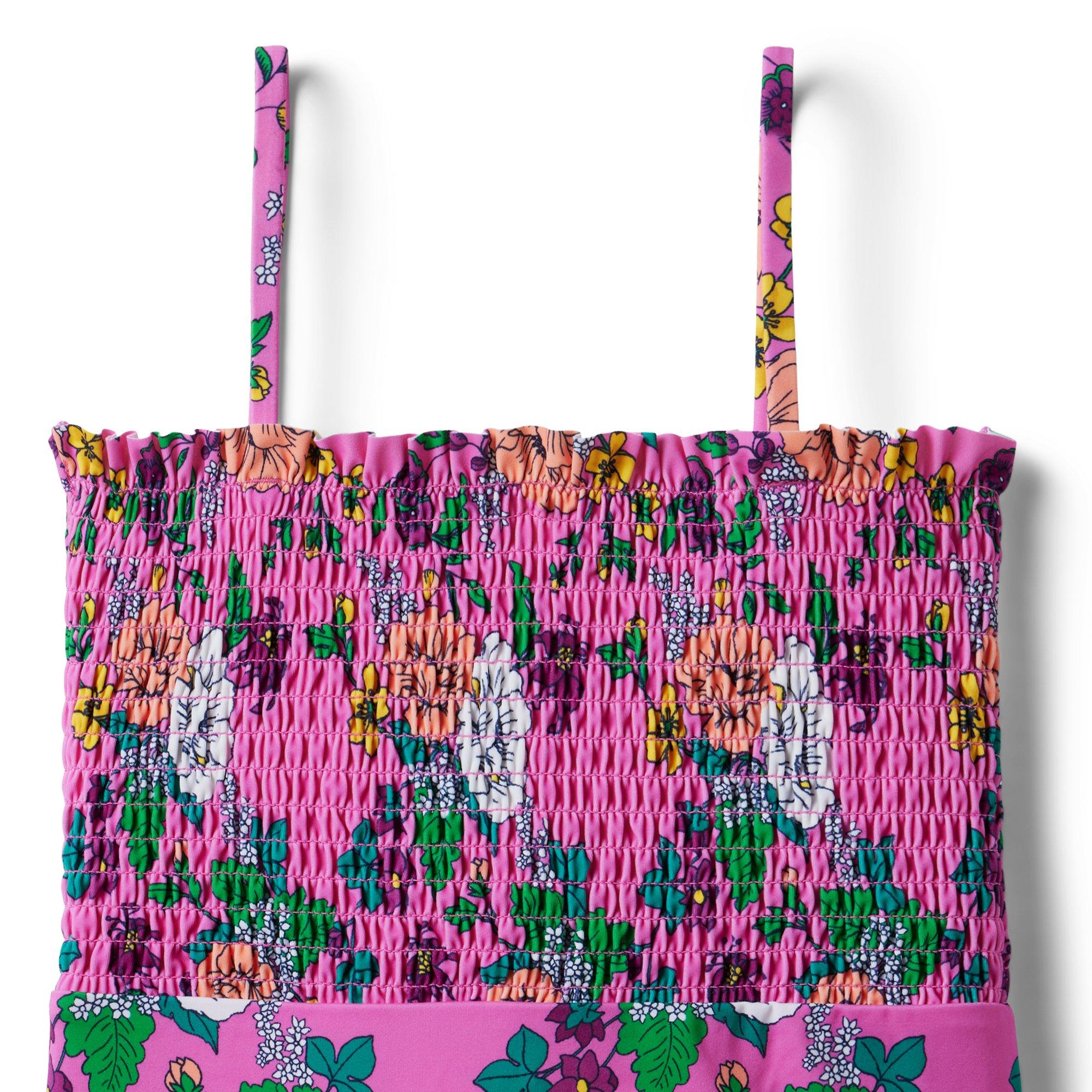 Recycled Floral Smocked Swimsuit image number 3