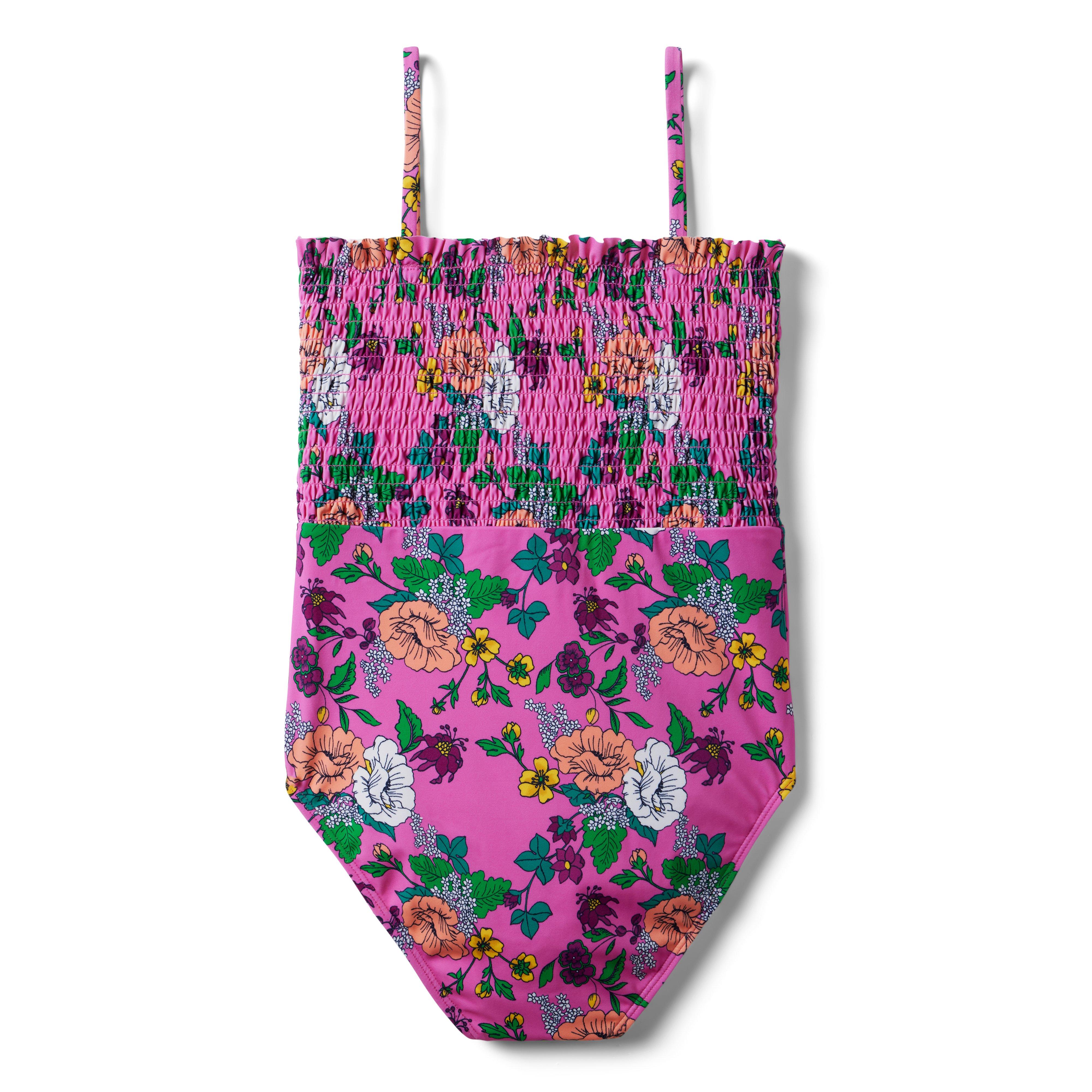 Recycled Floral Smocked Swimsuit image number 2
