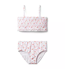 Flamingo Smocked Recycled 2-Piece Swimsuit