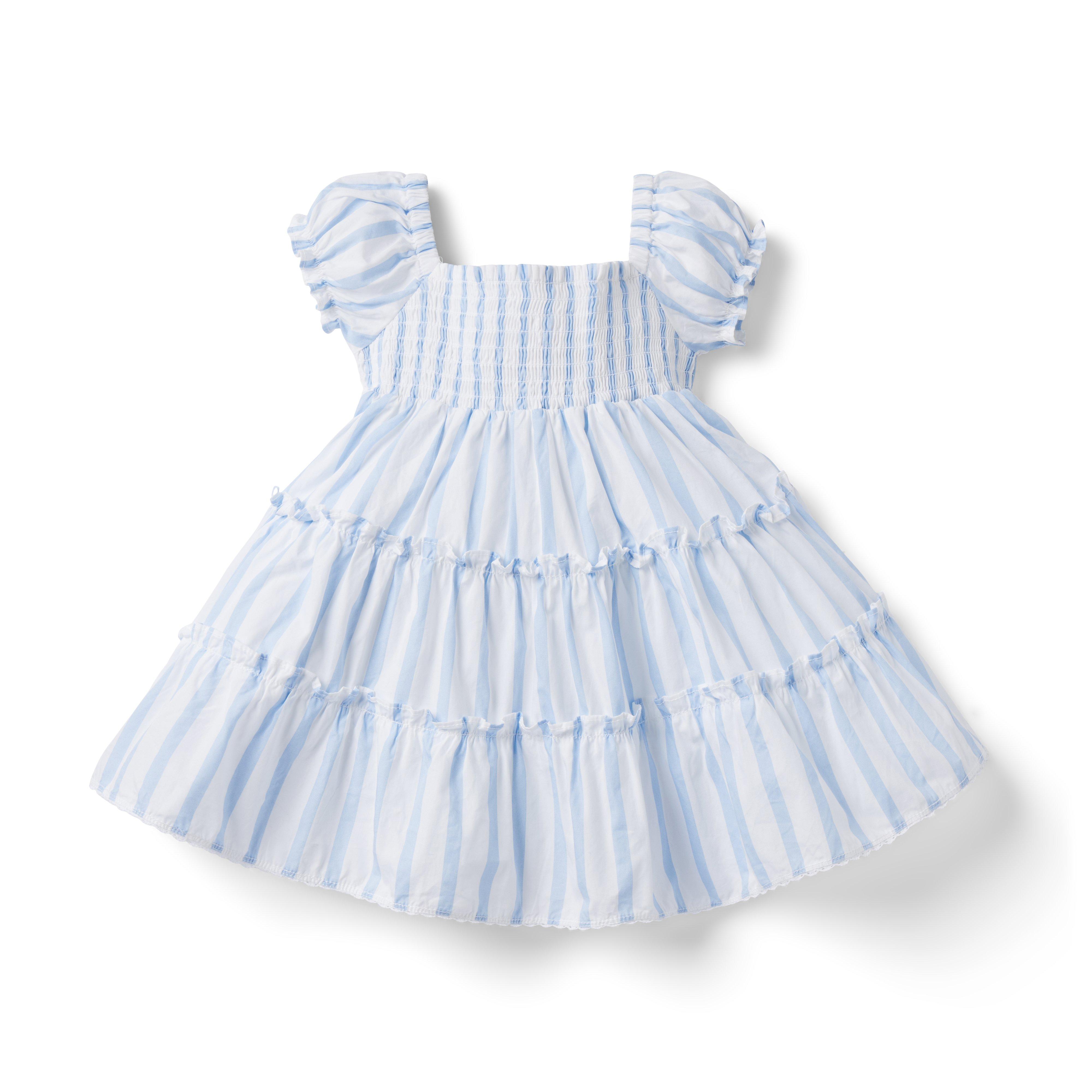 The Abigail Striped Smocked Baby Dress