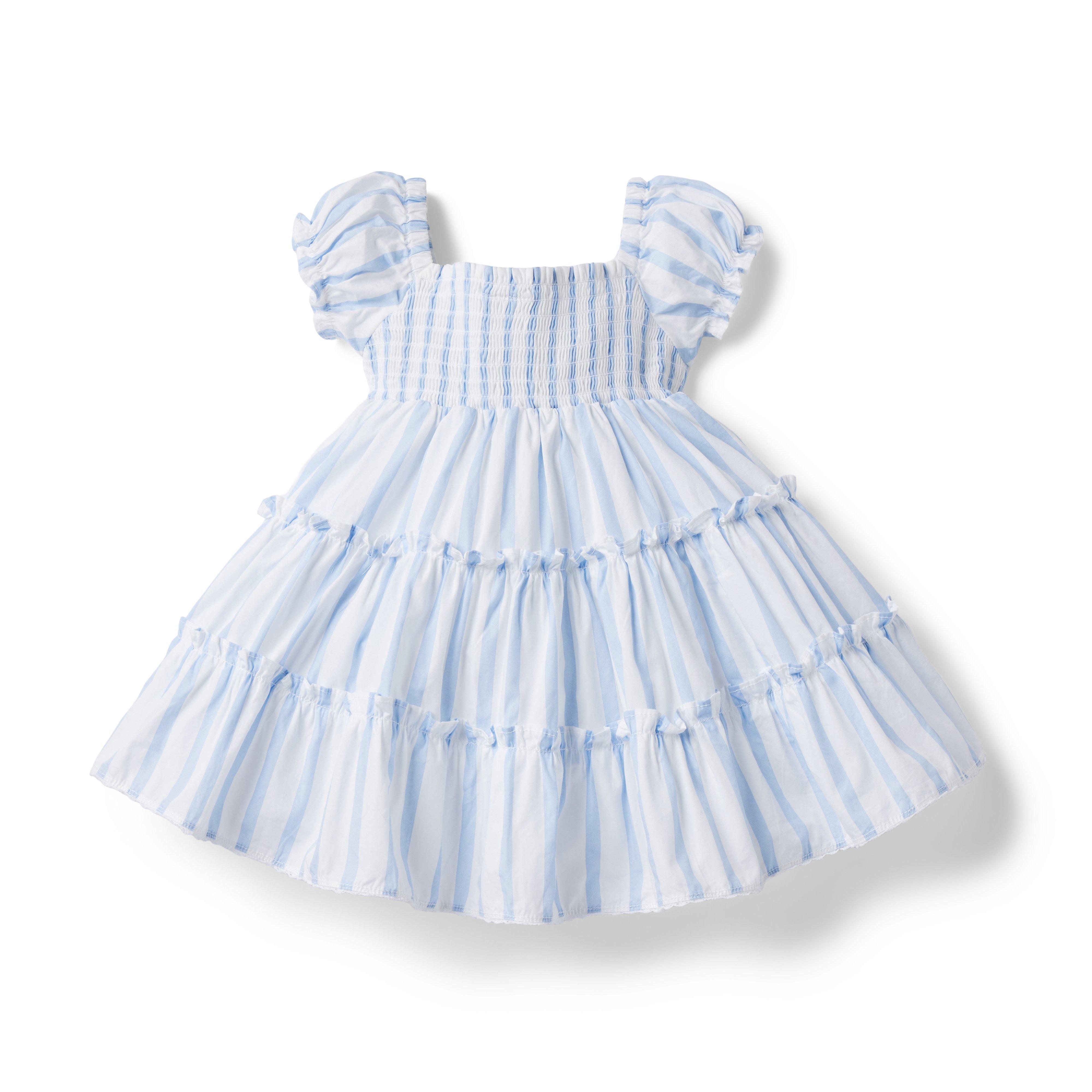 The Abigail Striped Smocked Baby Dress image number 1