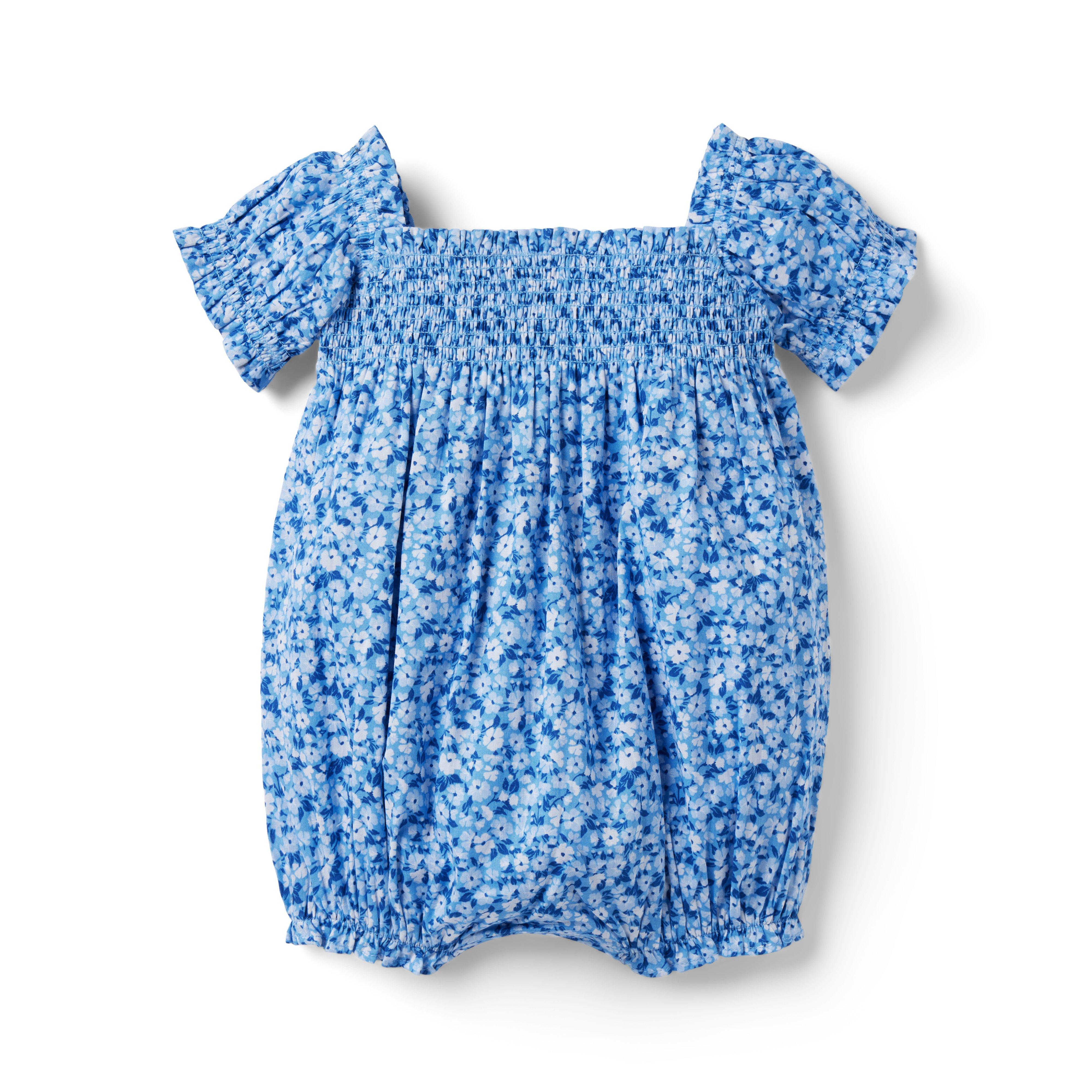 Baby Floral Smocked Romper image number 1