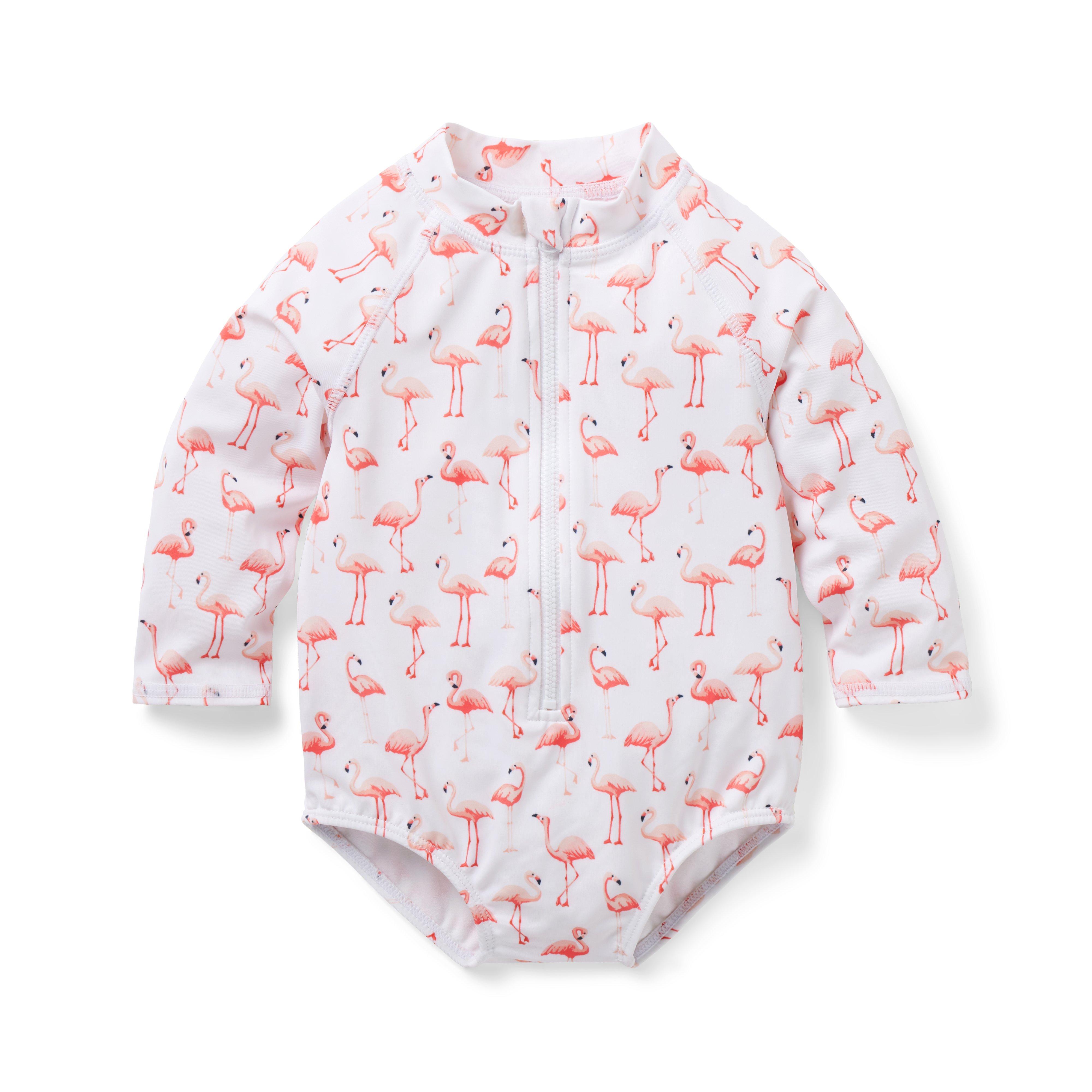 Baby Recycled Flamingo Rash Guard Swimsuit image number 0