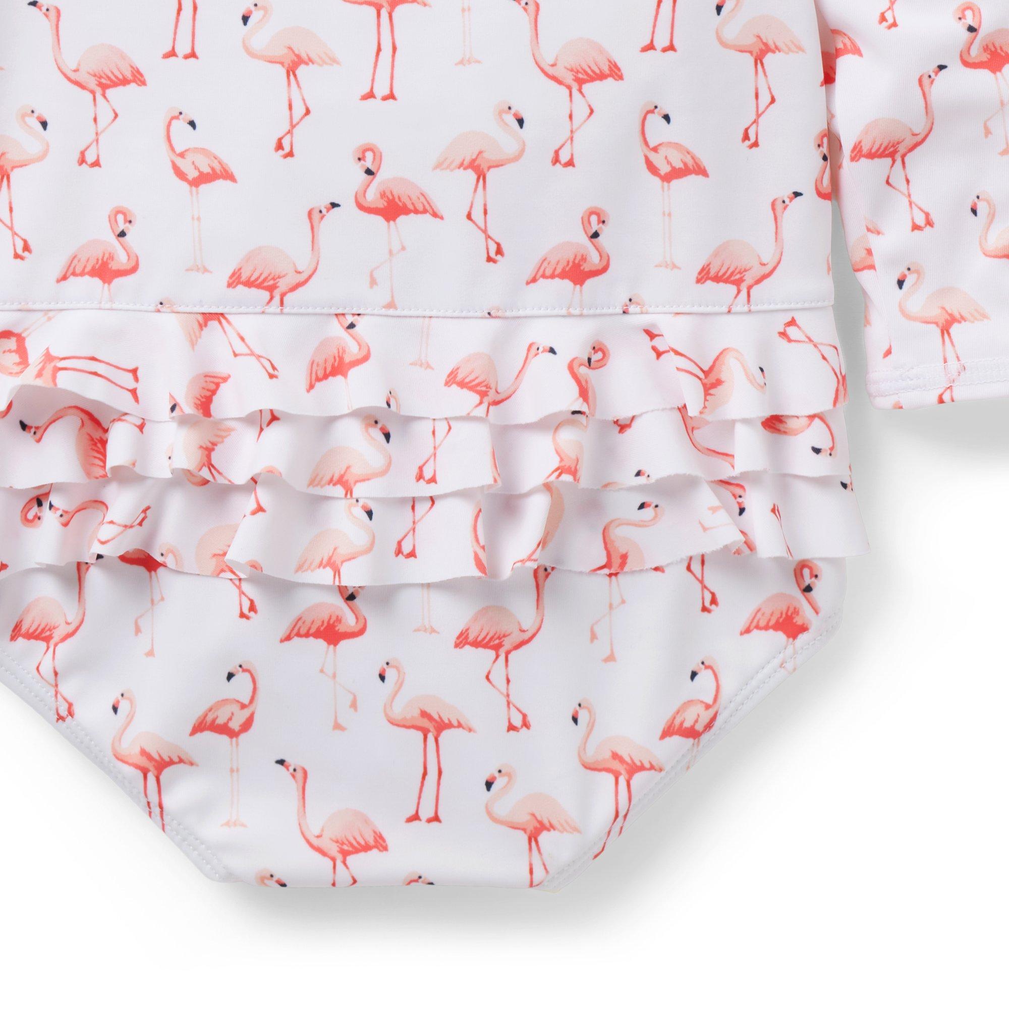 Baby Recycled Flamingo Rash Guard Swimsuit image number 3