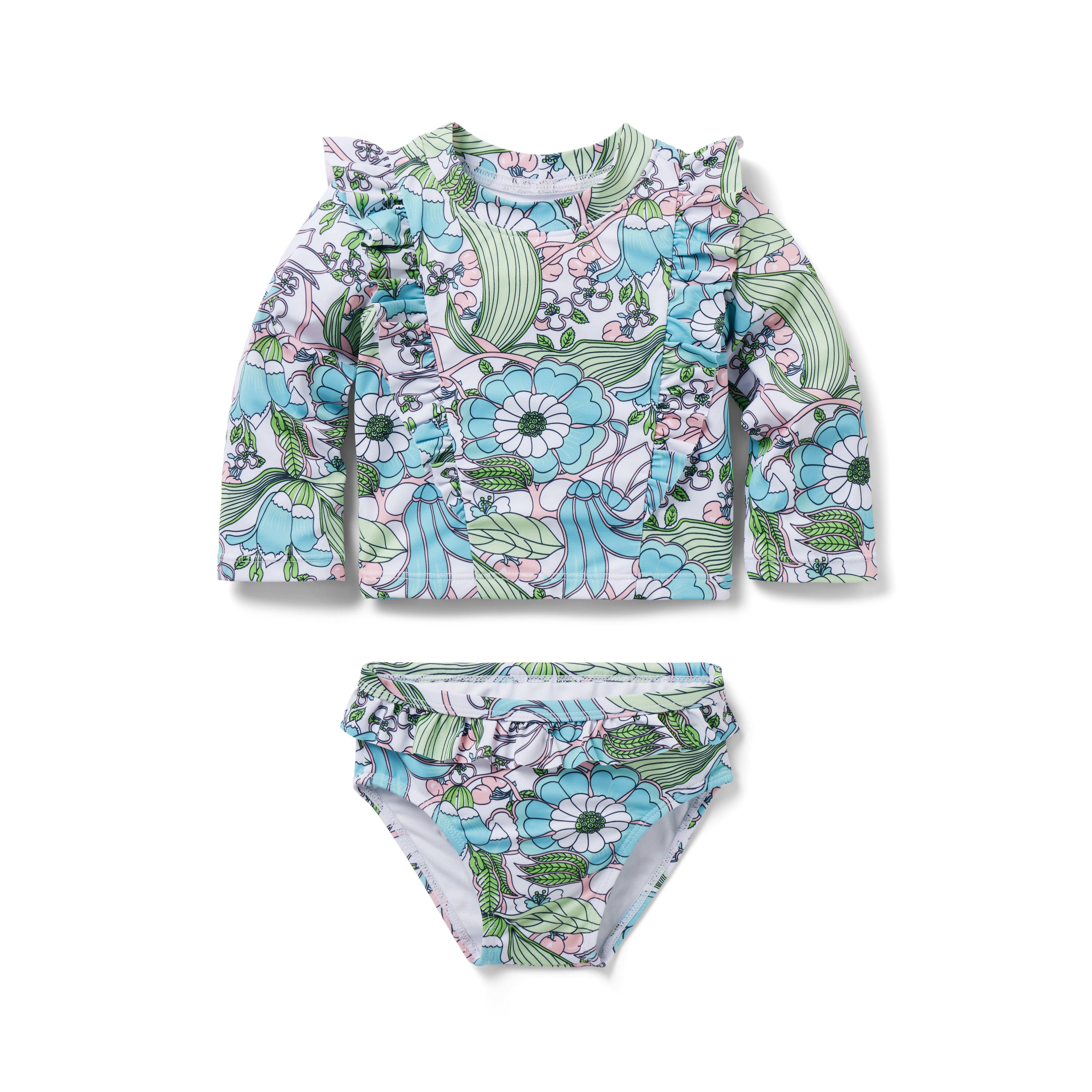 Baby Recycled Floral Rash Guard Set image number 0