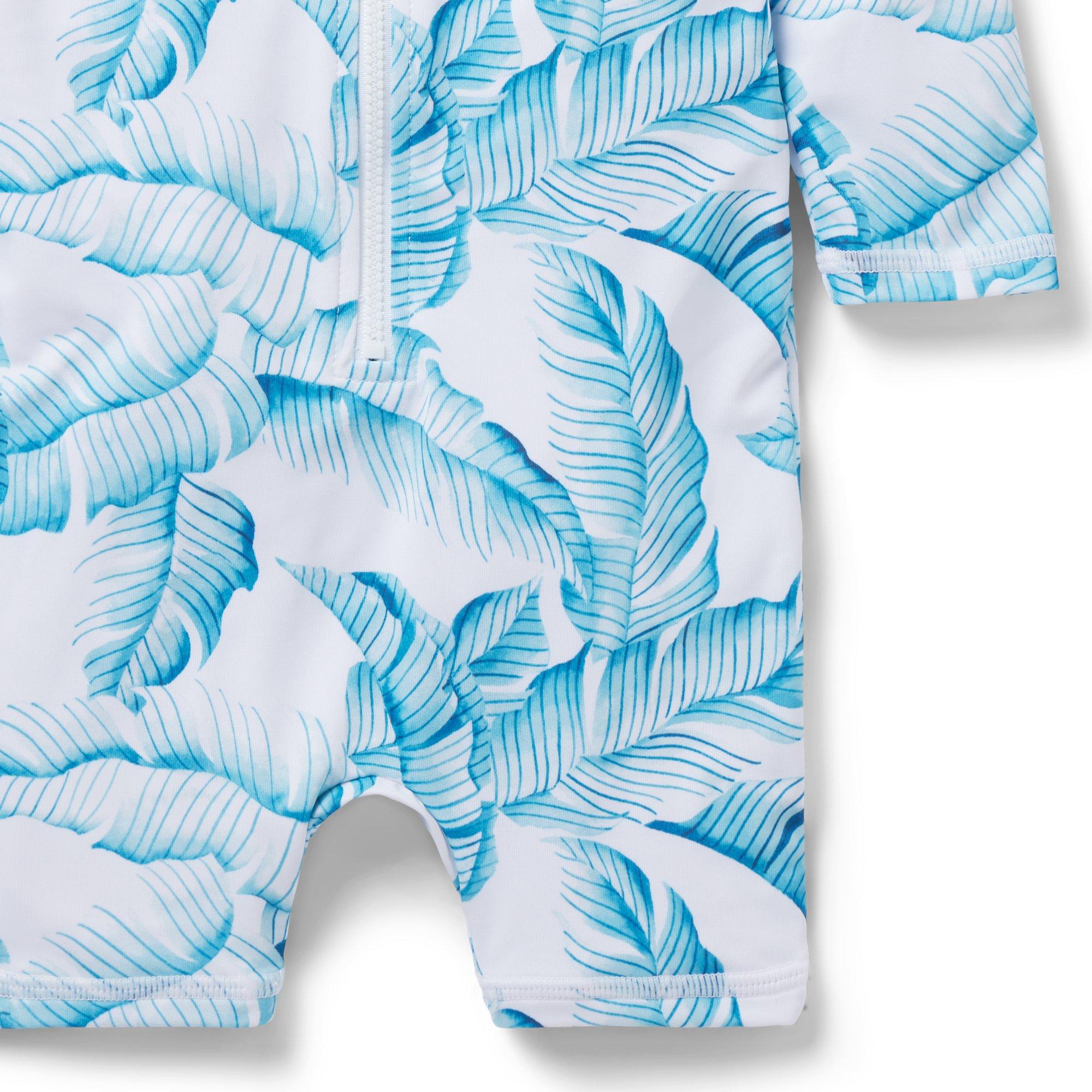 Baby Recycled Palm Leaf Rash Guard Swimsuit image number 3