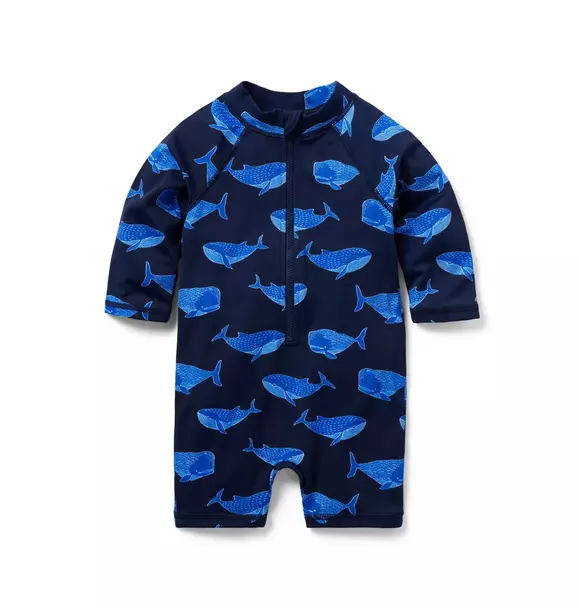 Baby Recycled Whale Rash Guard Swimsuit