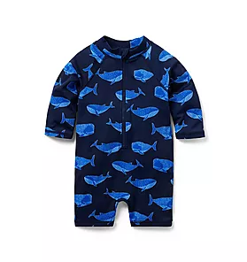 Baby Whale Recycled Rash Guard Swimsuit