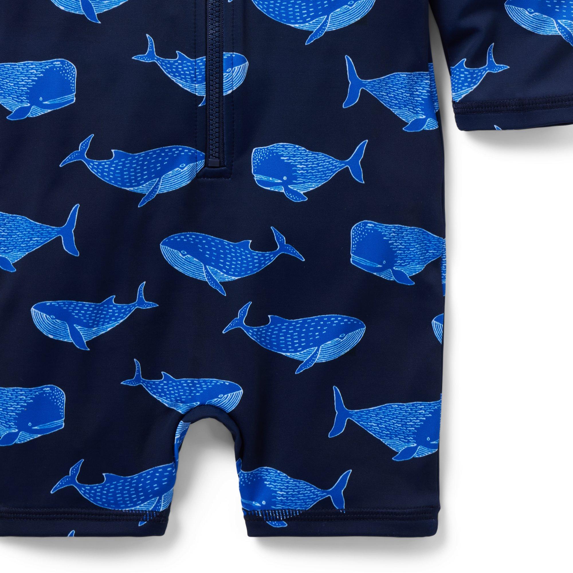 Baby Recycled Whale Rash Guard Swimsuit image number 3